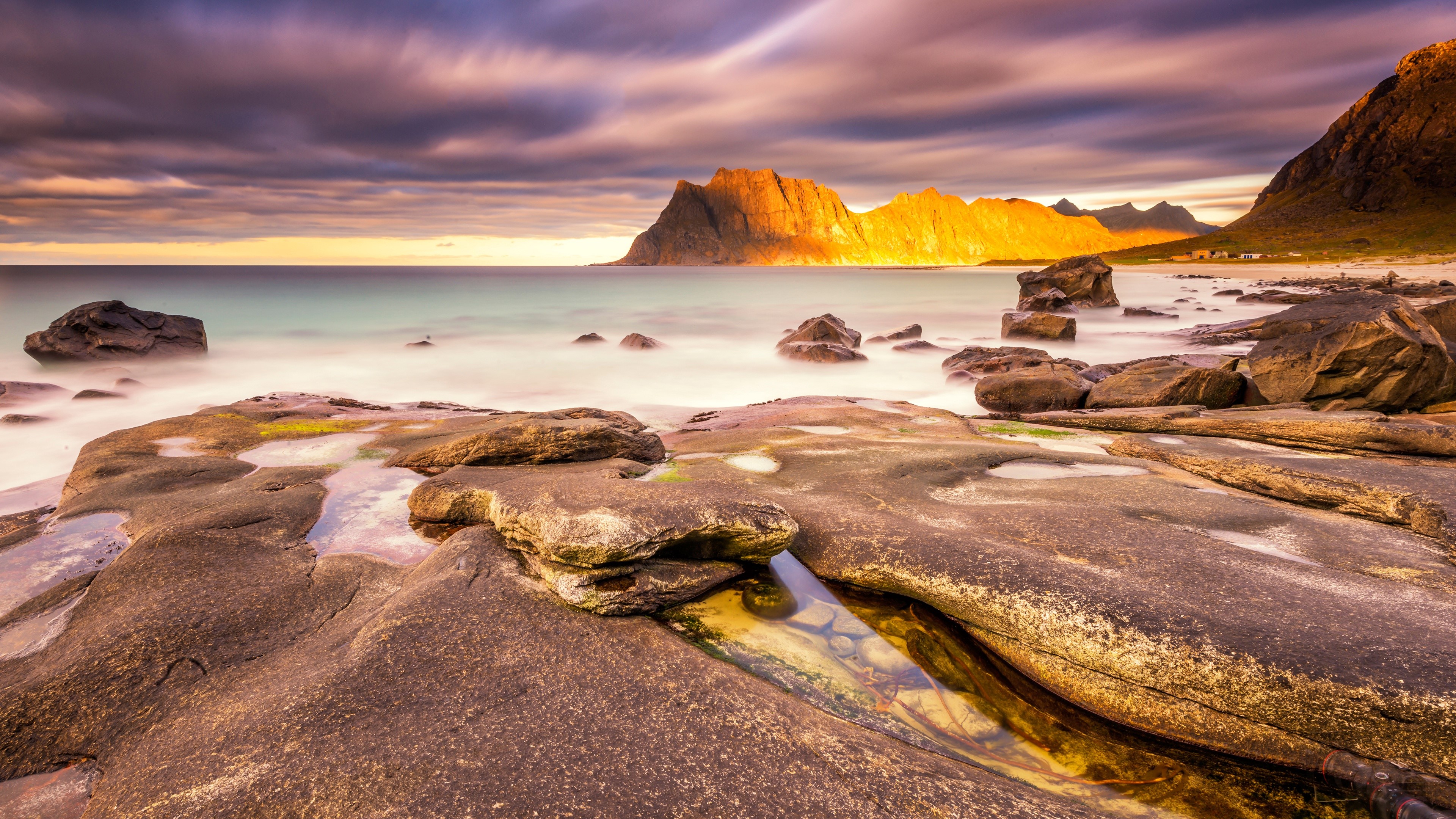 sea, water, rock, coast, nature, sky, HD Wallpaper