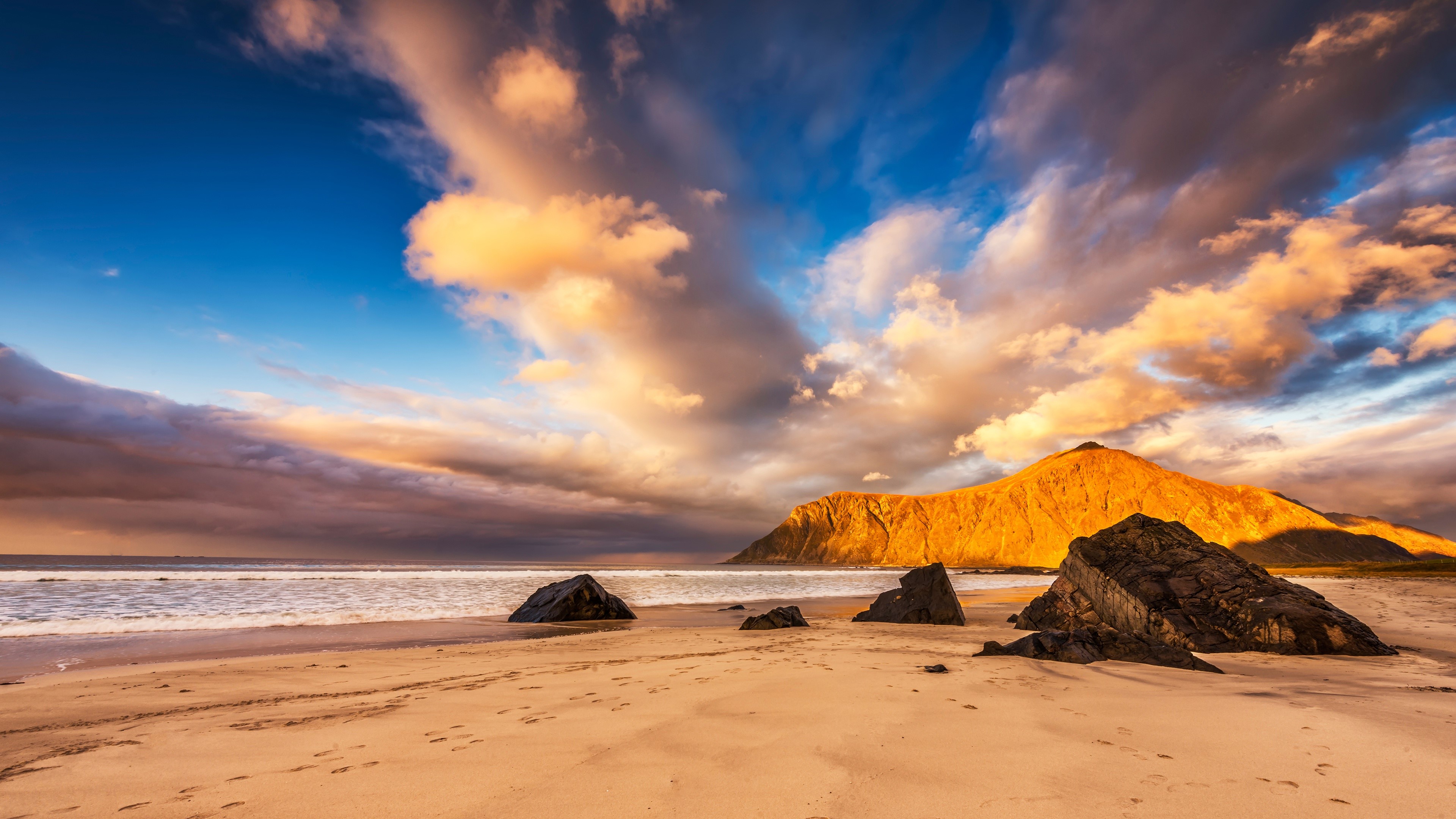 sky, blue, clouds, nature, landscape, HD Wallpaper