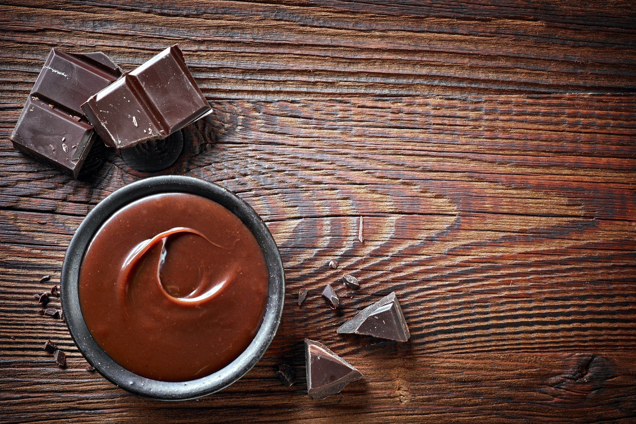 sweets, wooden surface, food, chocolate, HD Wallpaper
