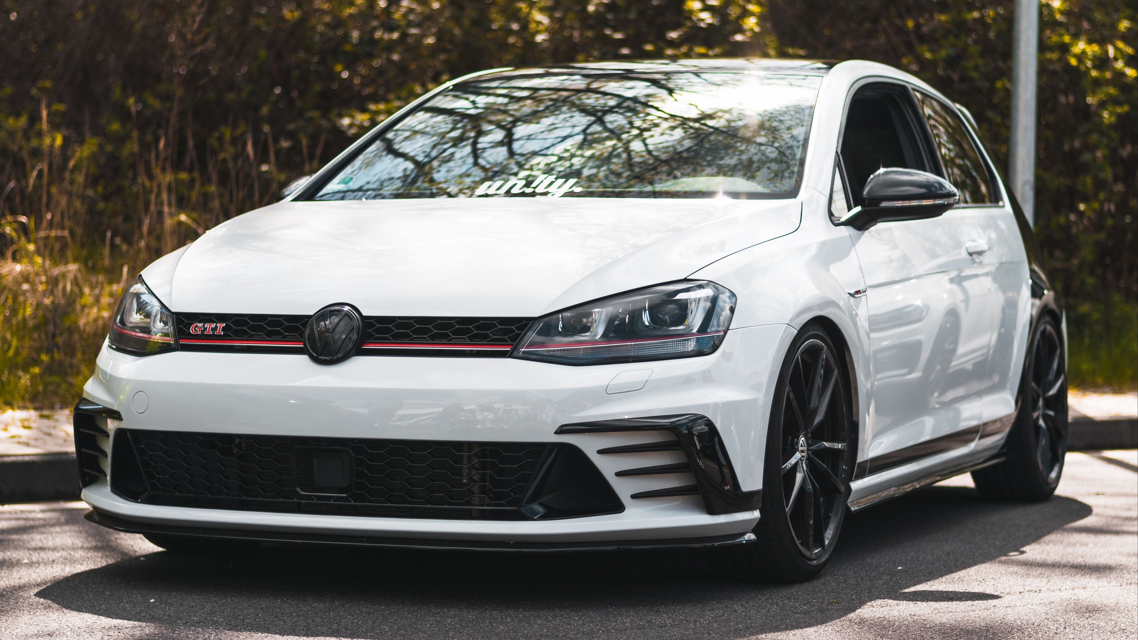 volkswagen, car, white, side view, 4k, HD Wallpaper