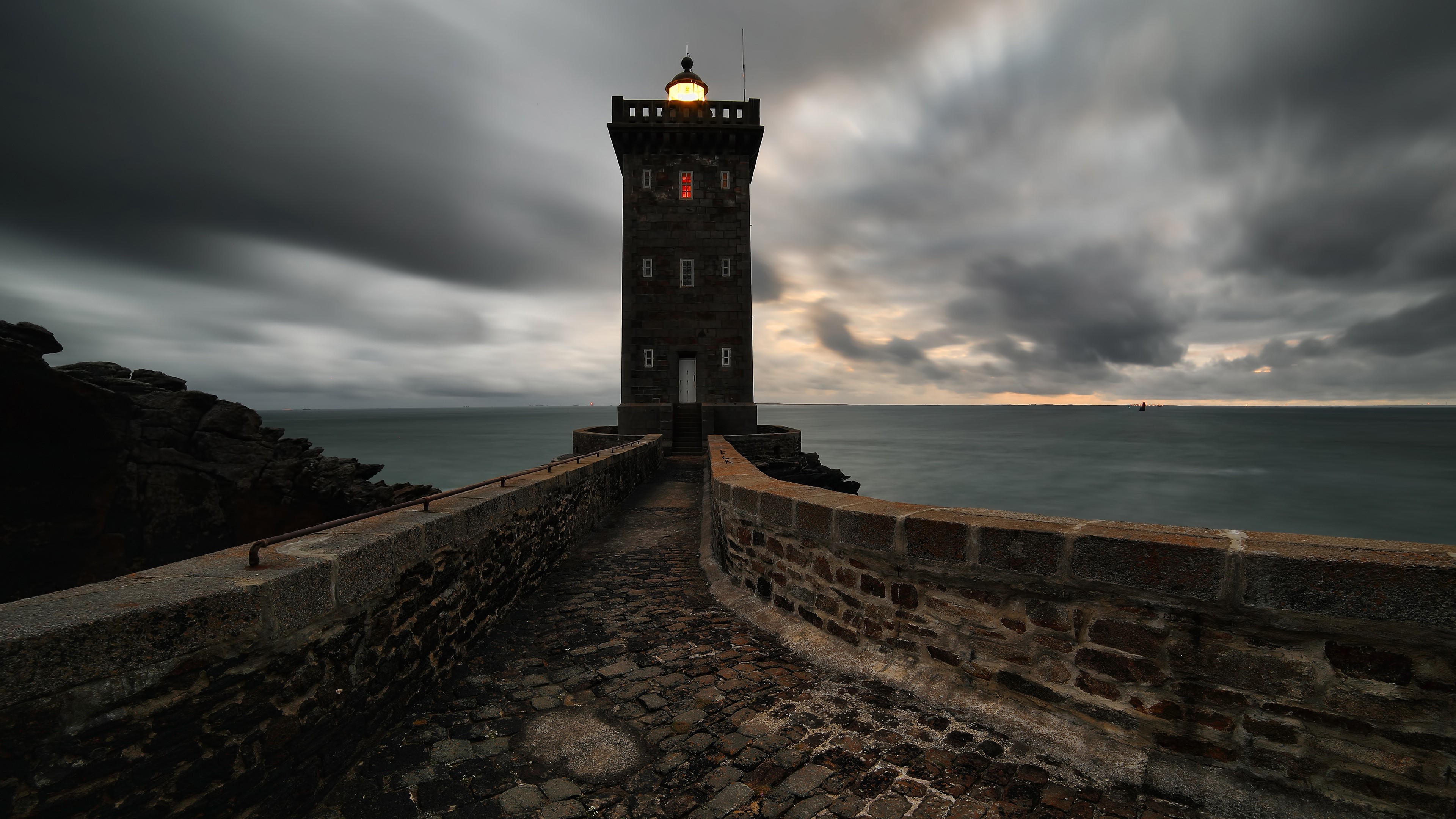 building, sky, lighthouse, landscape, HD Wallpaper