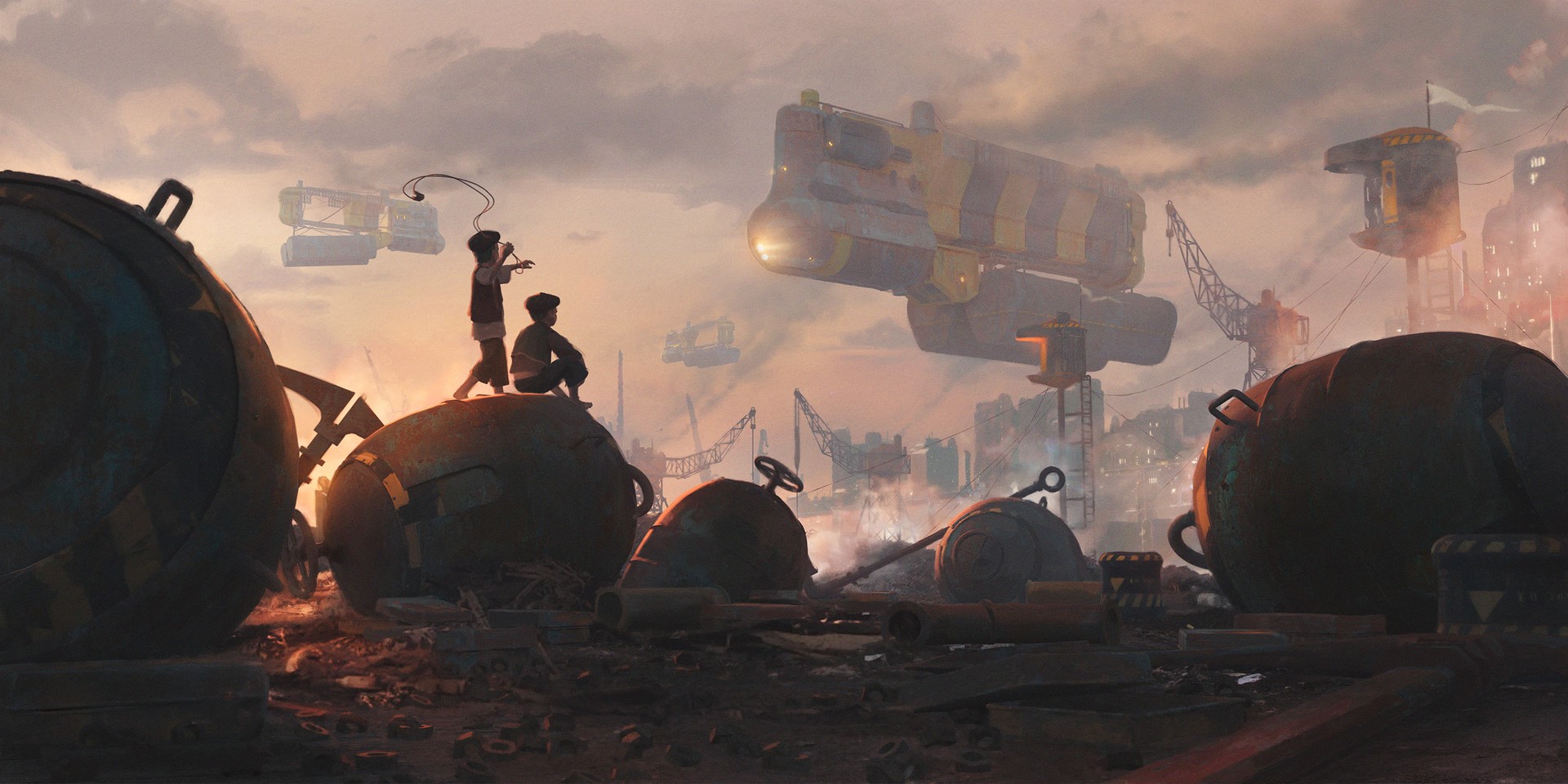 digital art, artwork, science fiction, children, futuristic, HD Wallpaper