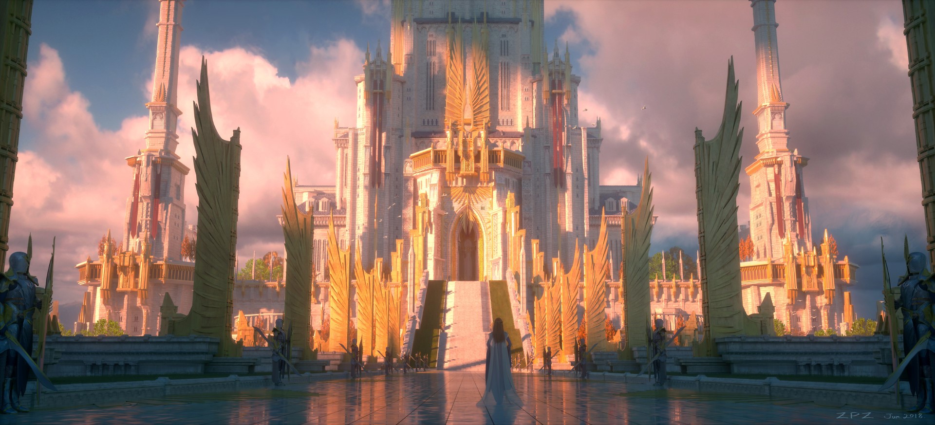 artwork, castle, fantasy art, digital, HD Wallpaper