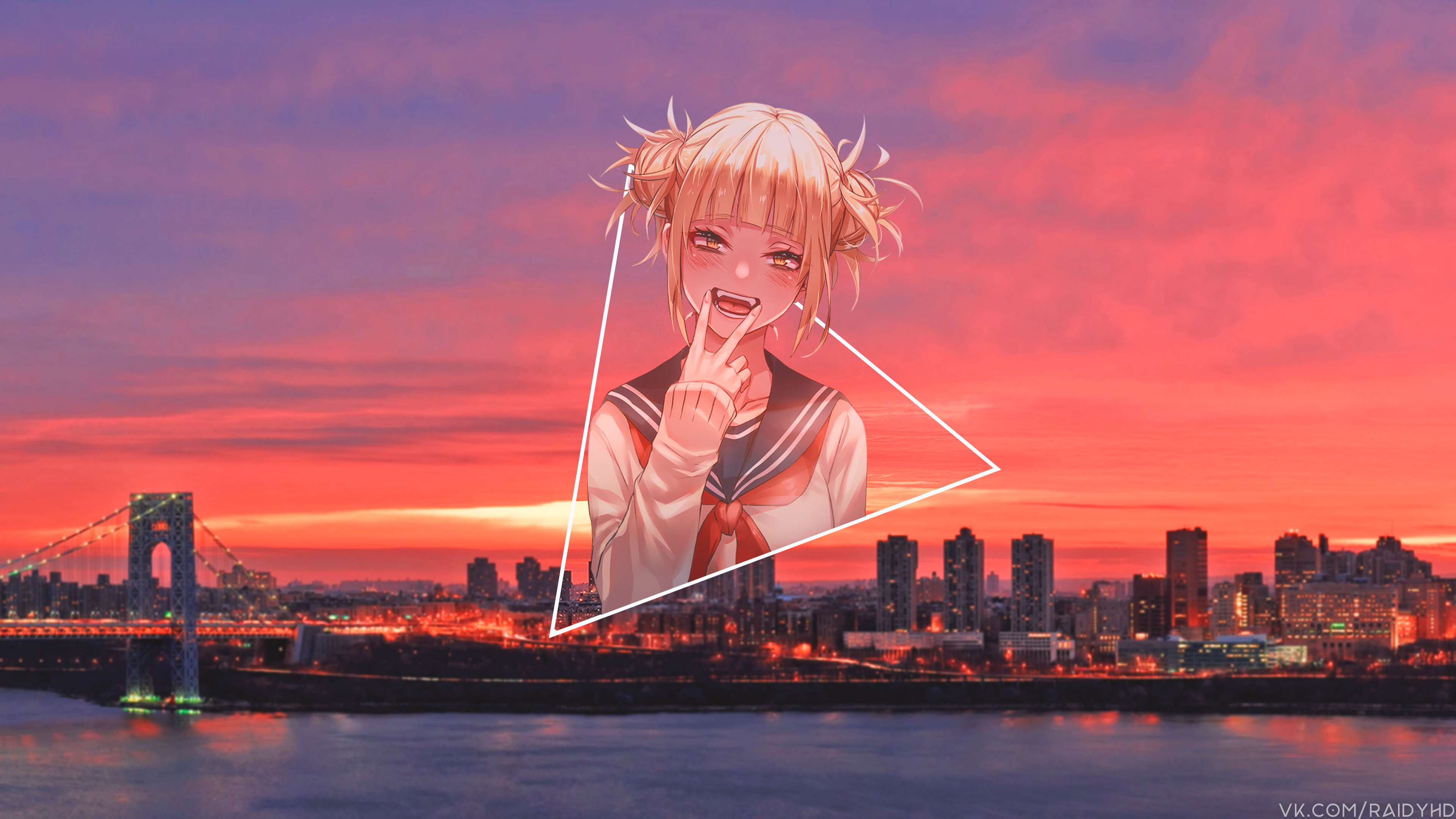 anime, picture-in-picture, anime girls, Himiko Toga, HD Wallpaper