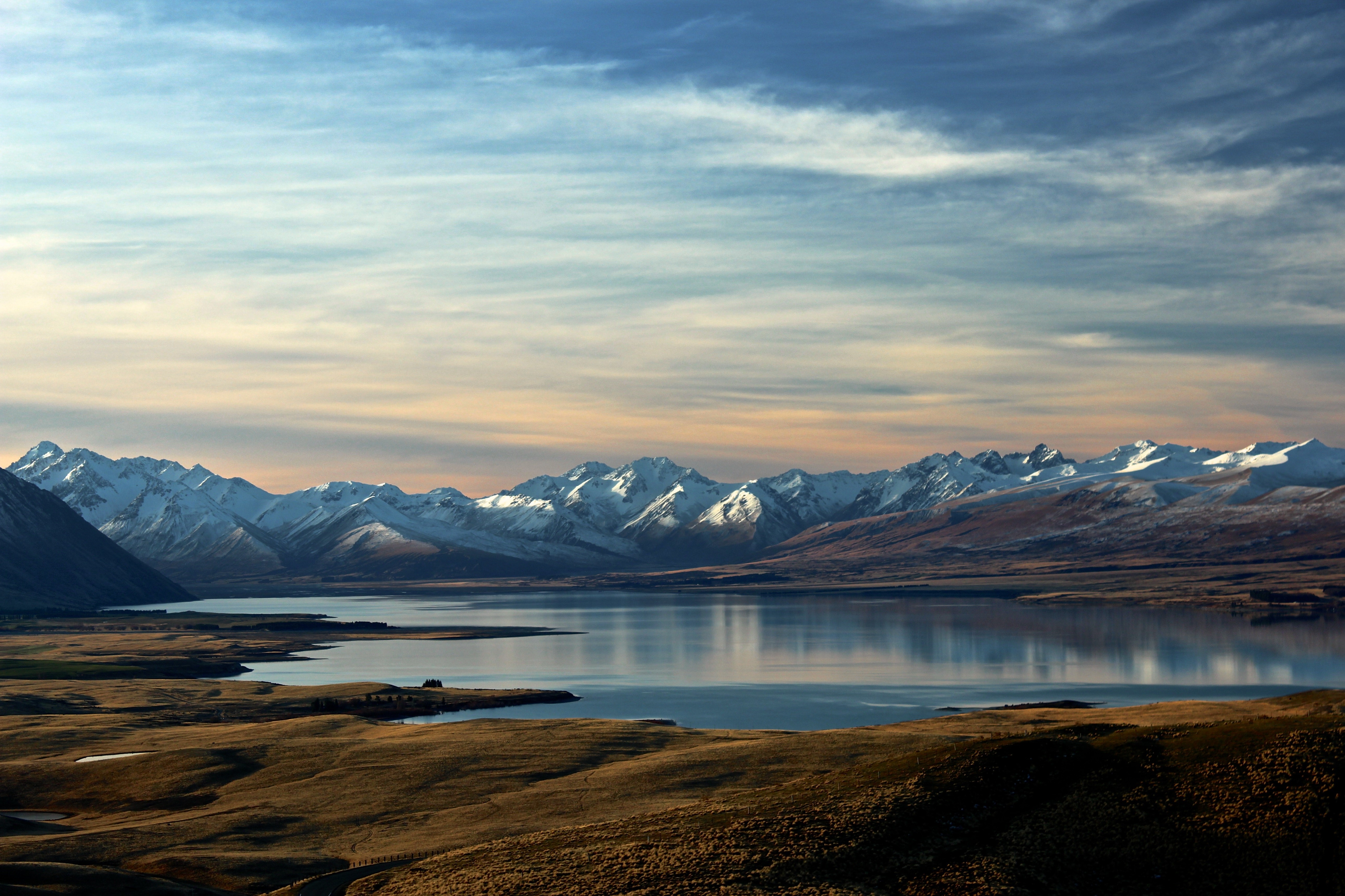 landscape, lake, mountains, nature, sky, HD Wallpaper