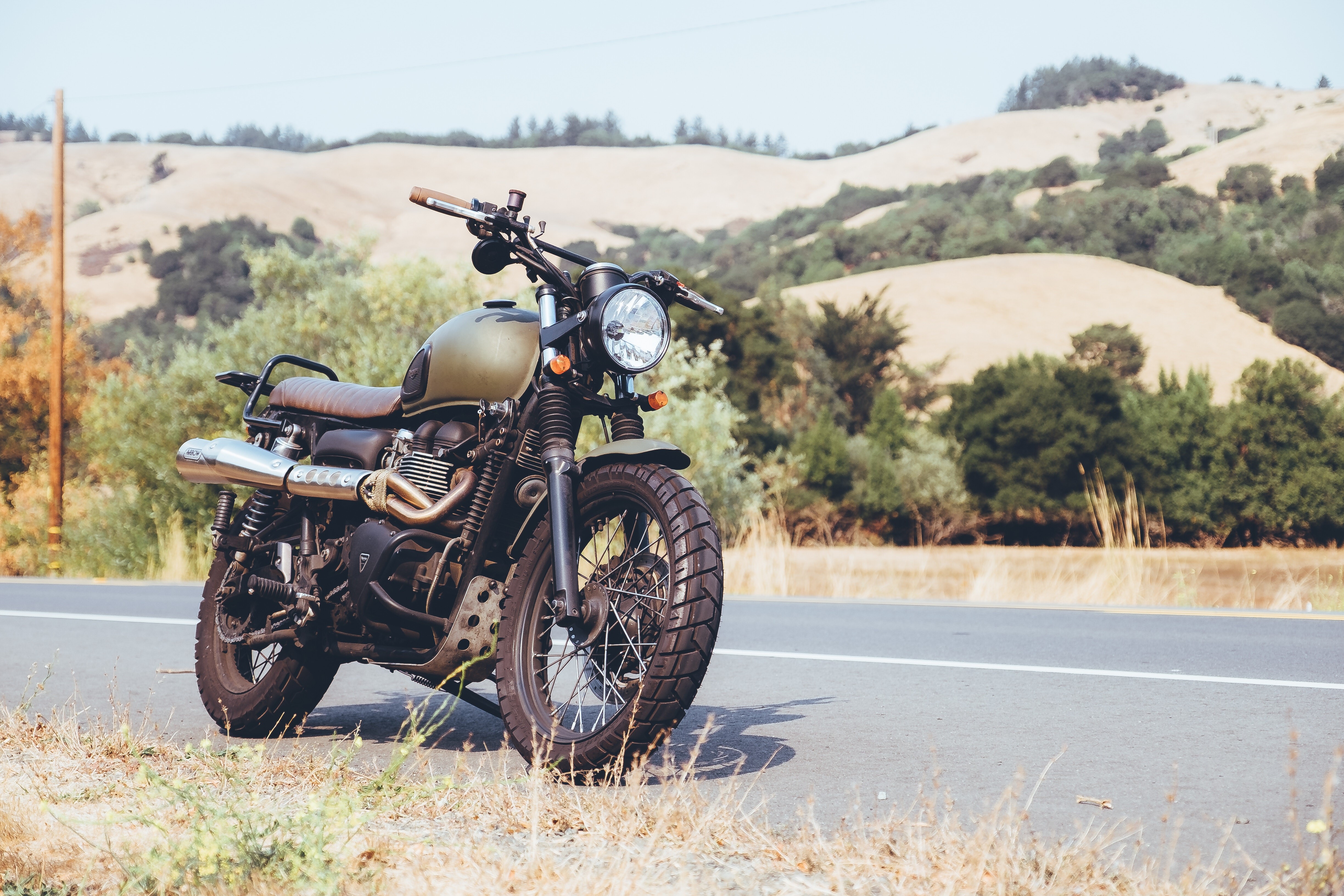 vehicle, road, motorcycle, landscape, HD Wallpaper
