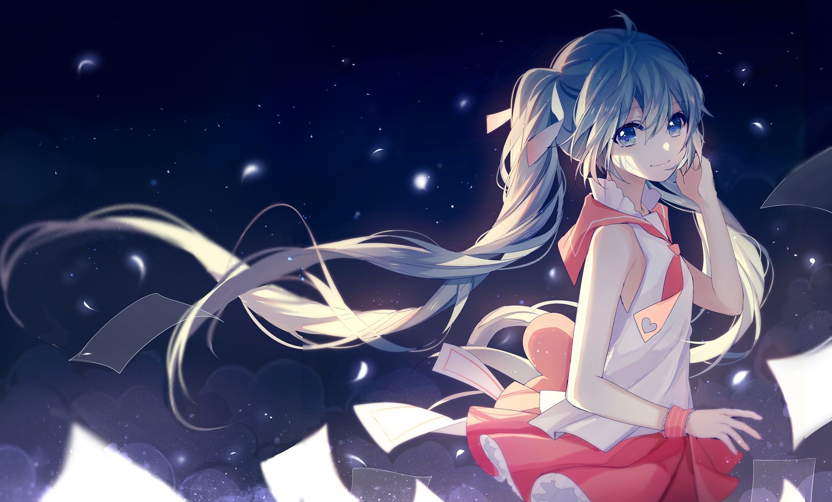 anime, anime girls, blue eyes, blue hair, HD Wallpaper
