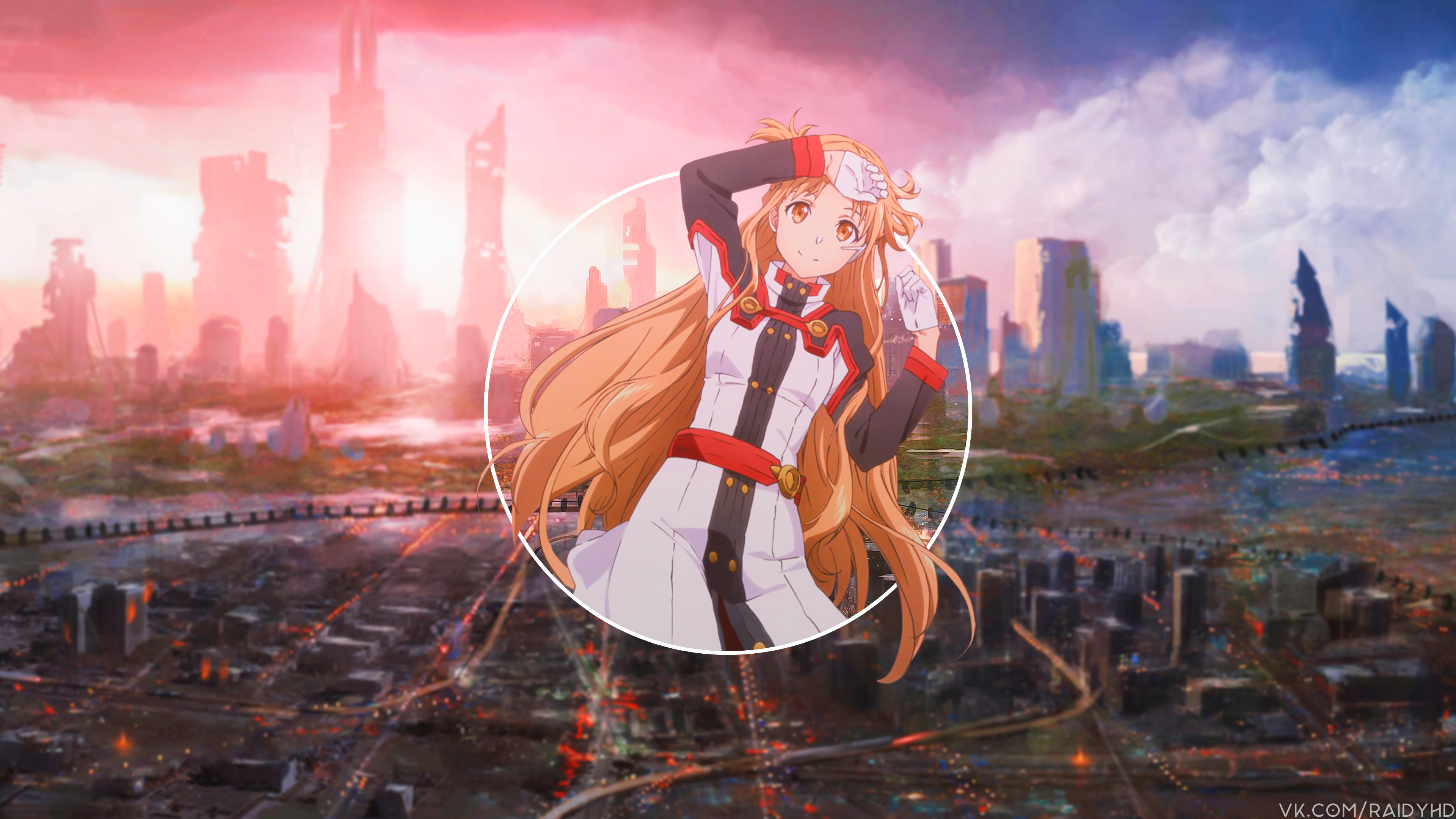 anime, anime girls, picture-in-picture, Sword Art Online, Yuuki Asuna, HD Wallpaper