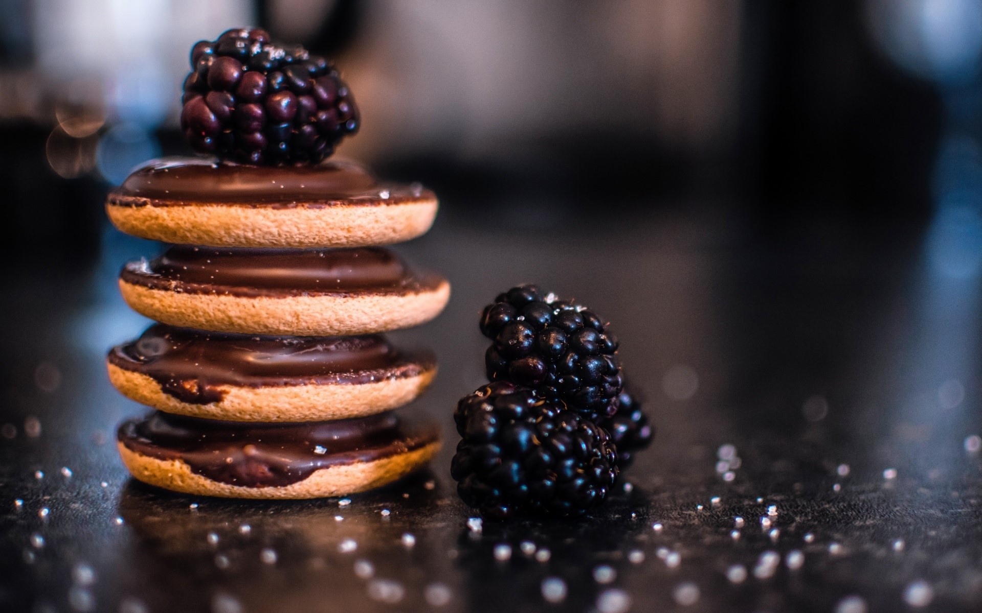 sweets, food, chocolate, berries, dessert, HD Wallpaper