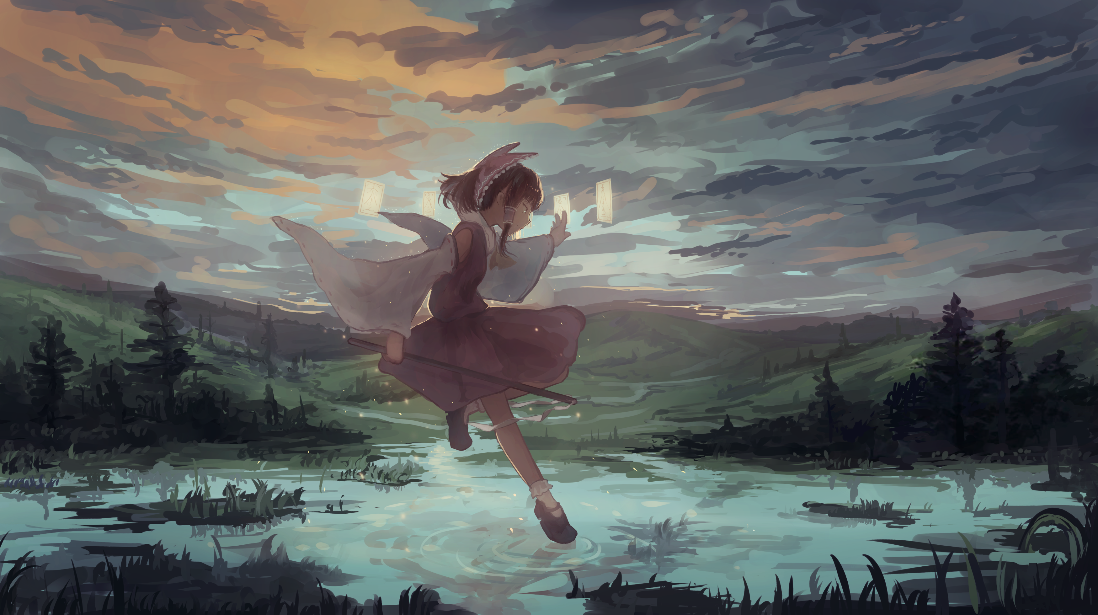 anime, anime girls, Touhou, Hakurei Reimu, HD Wallpaper