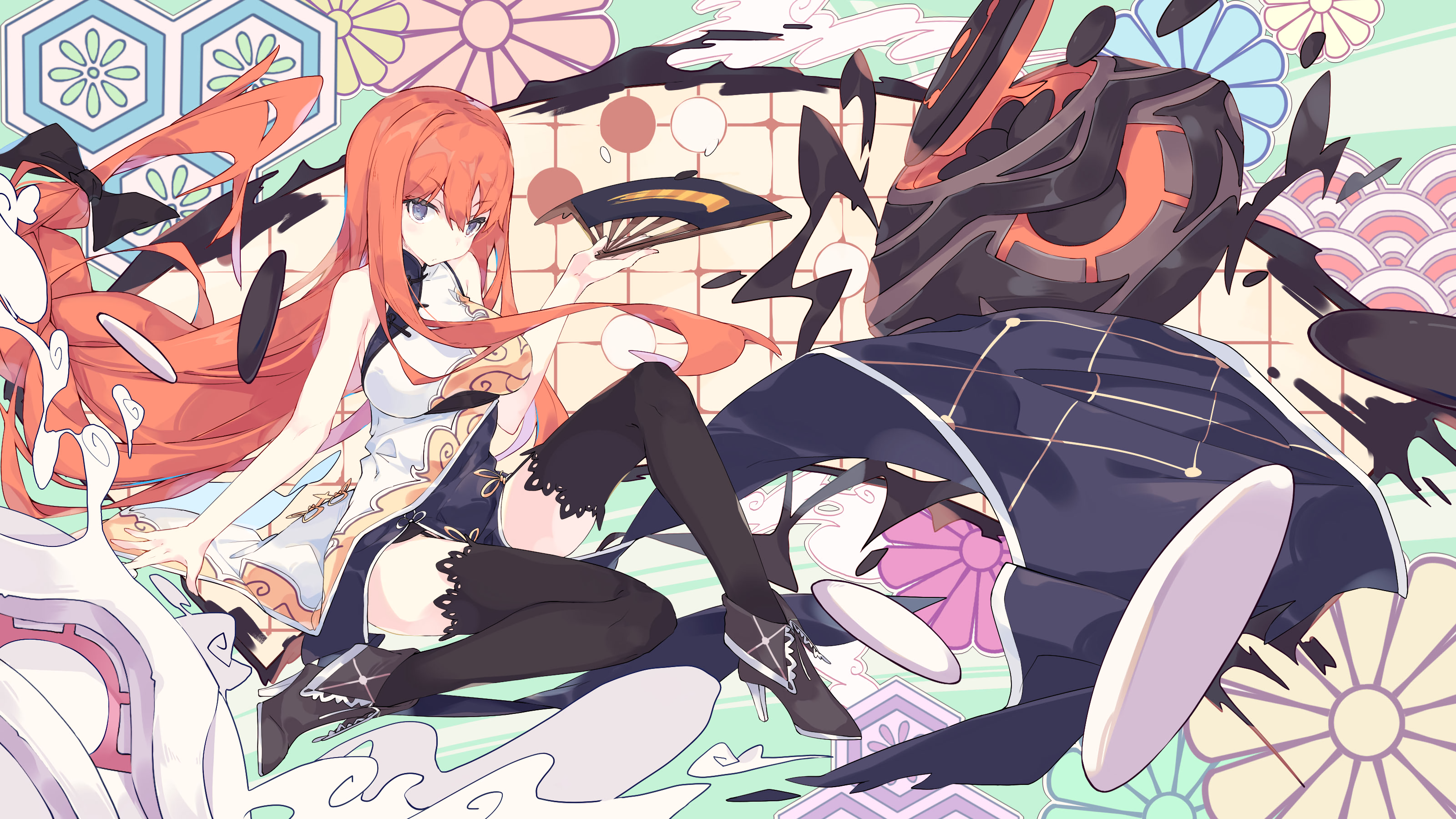 anime, anime girls, redhead, stockings, legs, long hair, Forever 7th Capital, HD Wallpaper