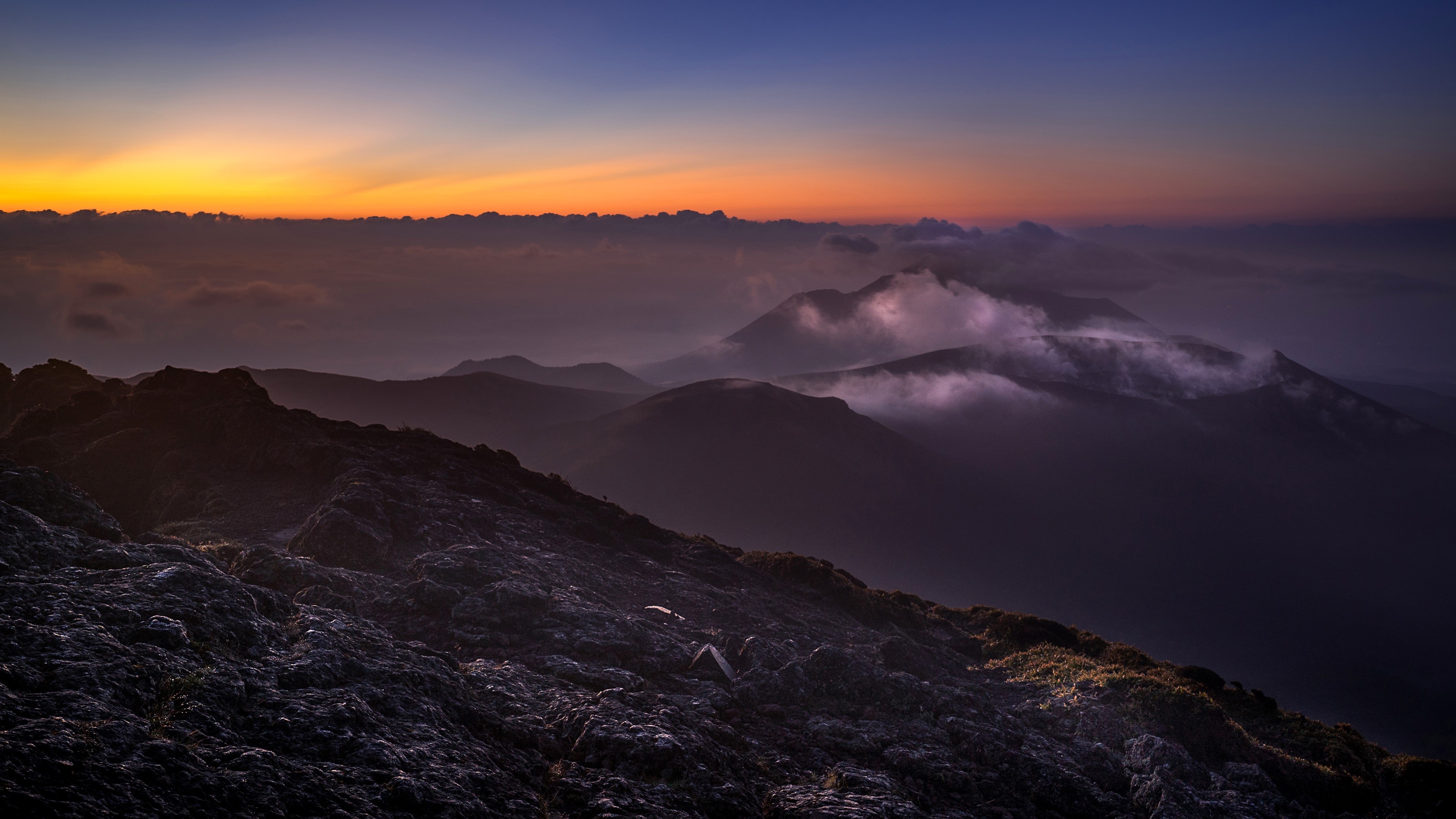 dark, sky, sunlight, landscape, nature, rocks, HD Wallpaper