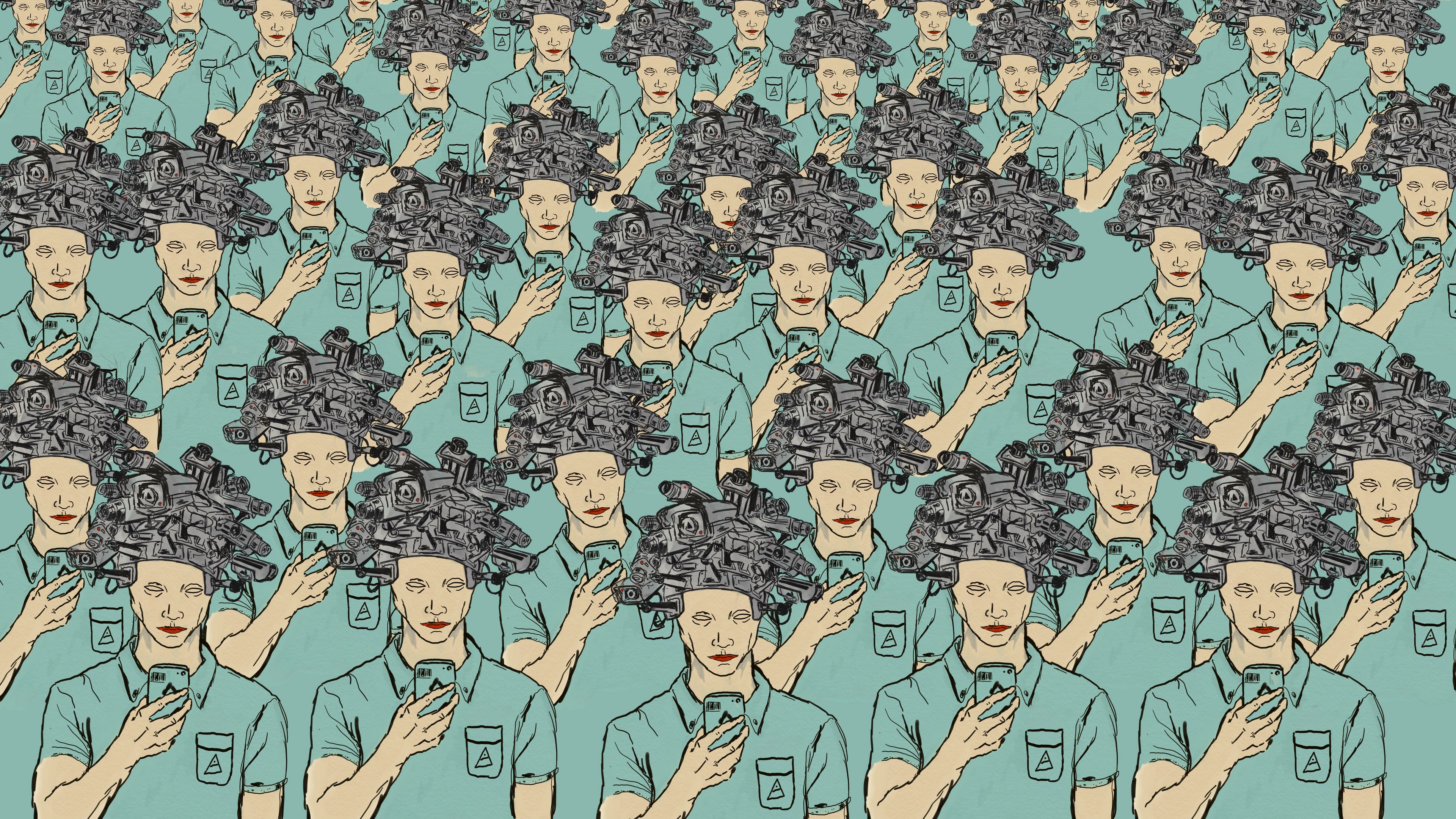 society, people, crowd, sameness, 4k, HD Wallpaper