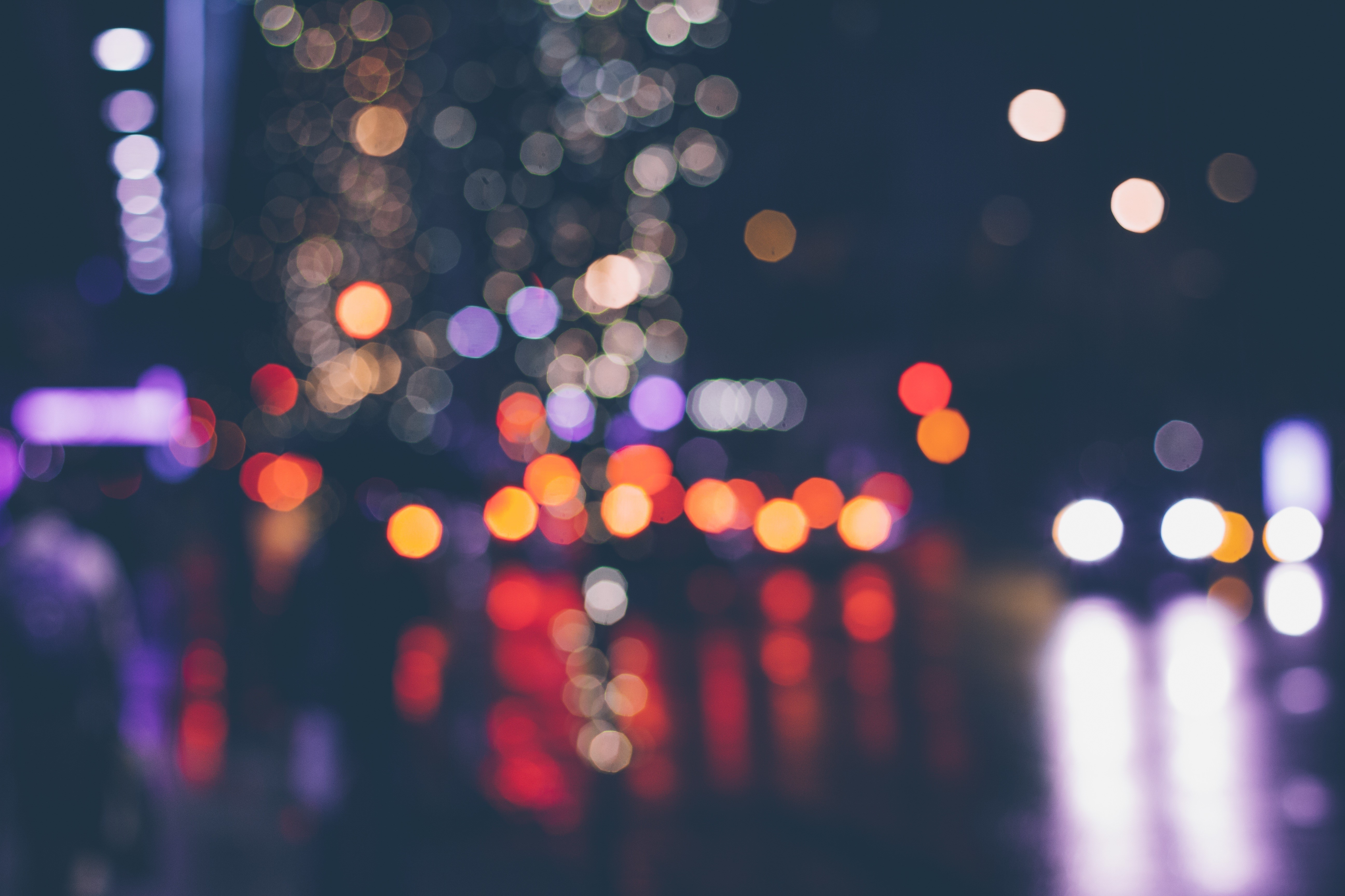 bokeh, lights, urban, city lights, HD Wallpaper