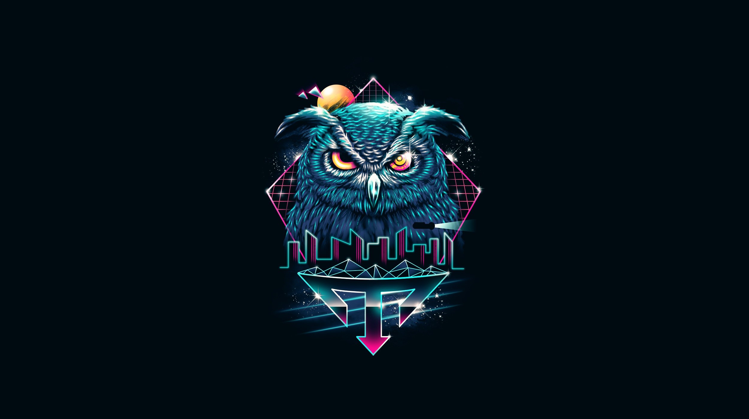 artwork, simple background, owl, HD Wallpaper