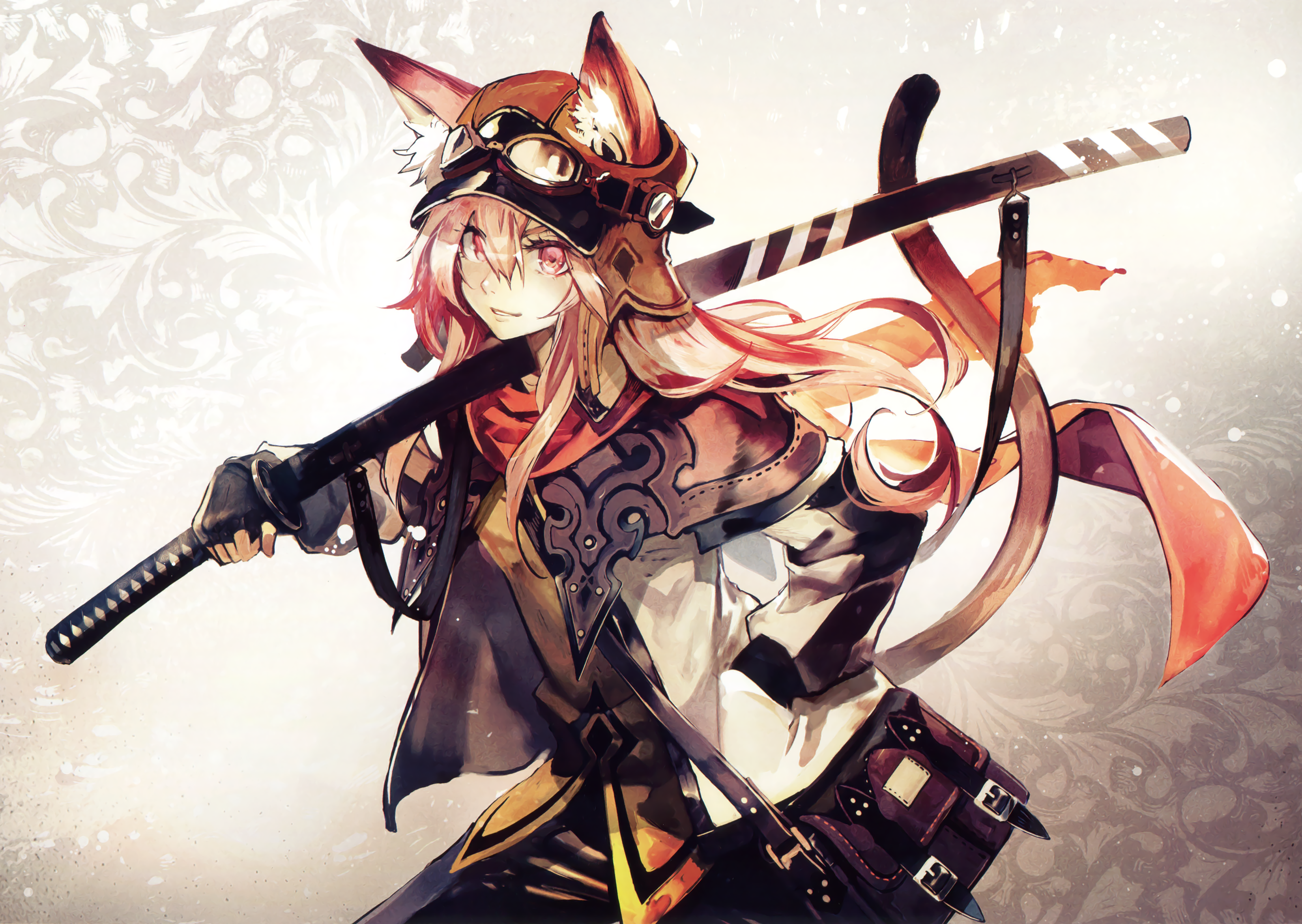 original characters, nekomimi, sword, HD Wallpaper