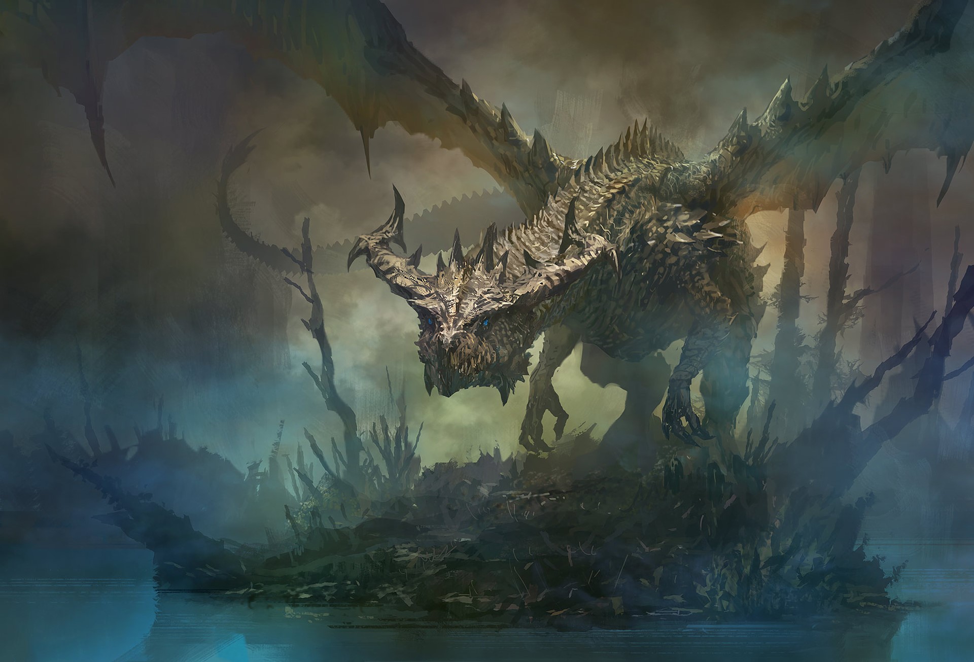 digital art, artwork, dragon, fantasy art, HD Wallpaper
