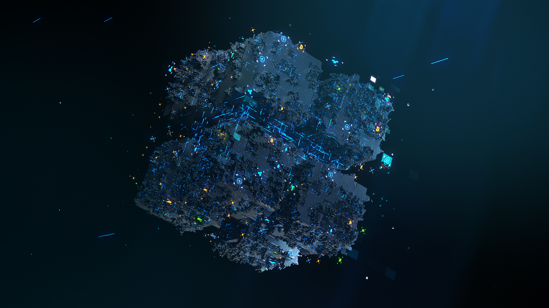 abstract, digital art, dark, cryptocurrency, HD Wallpaper