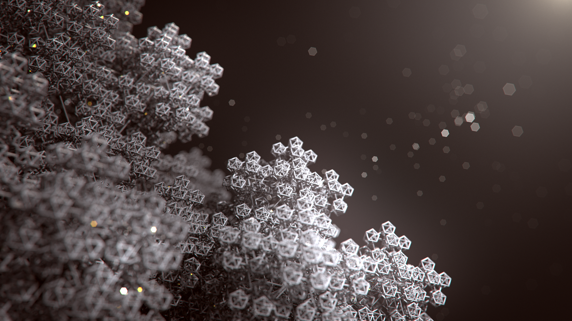abstract, icosahedron, digital art, HD Wallpaper