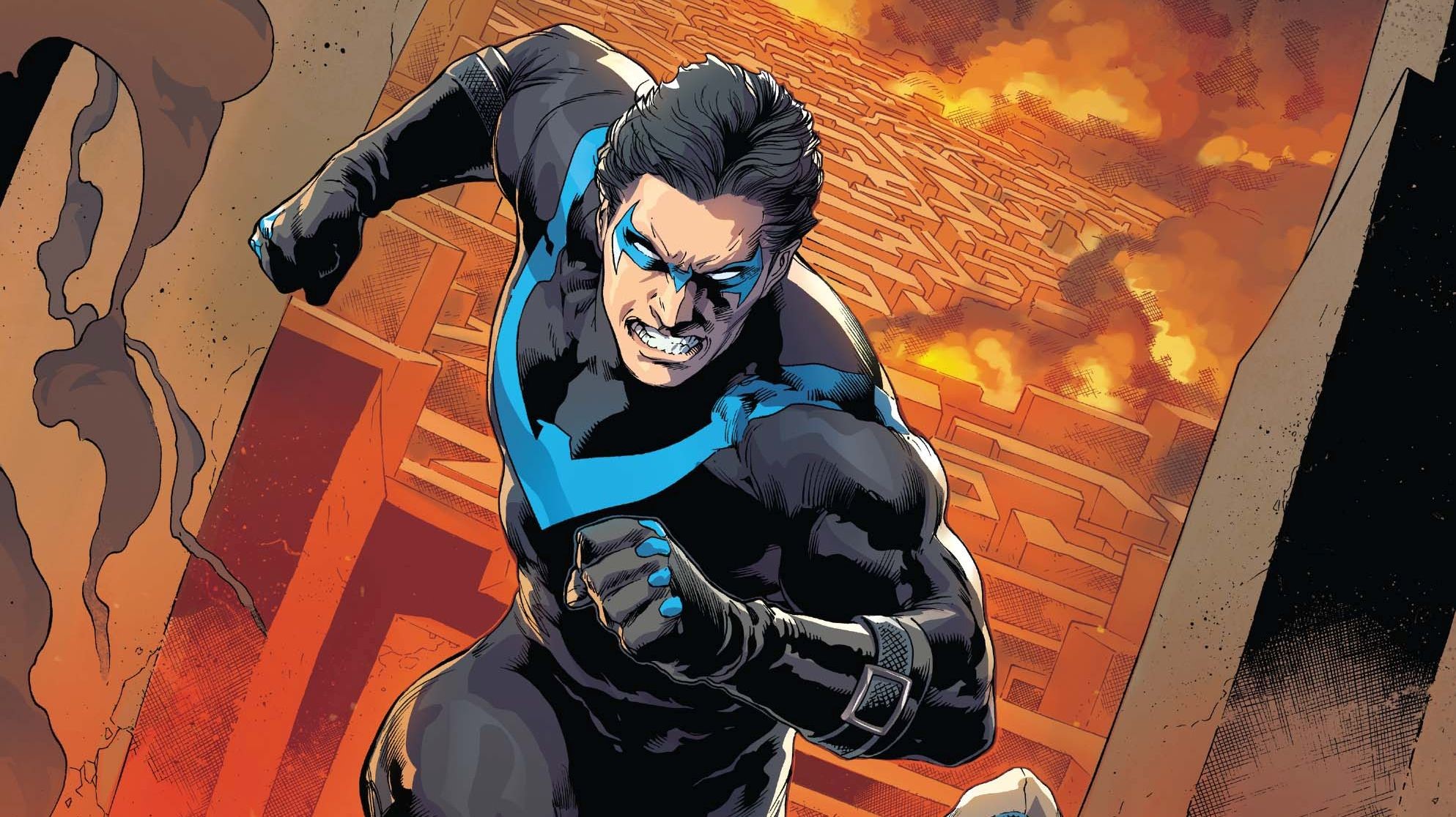 DC Comics, Nightwing, illustration, superhero, HD Wallpaper