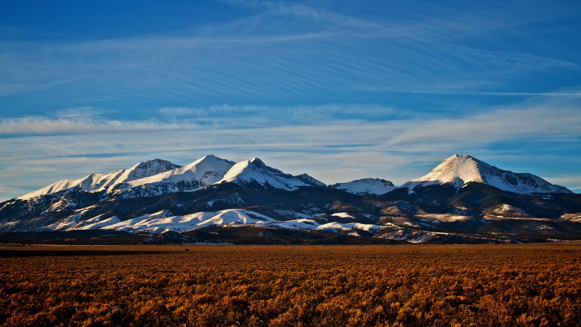 mountains, Colorado, peak, snow, snowy peak, horizon, sky, USA, HD Wallpaper