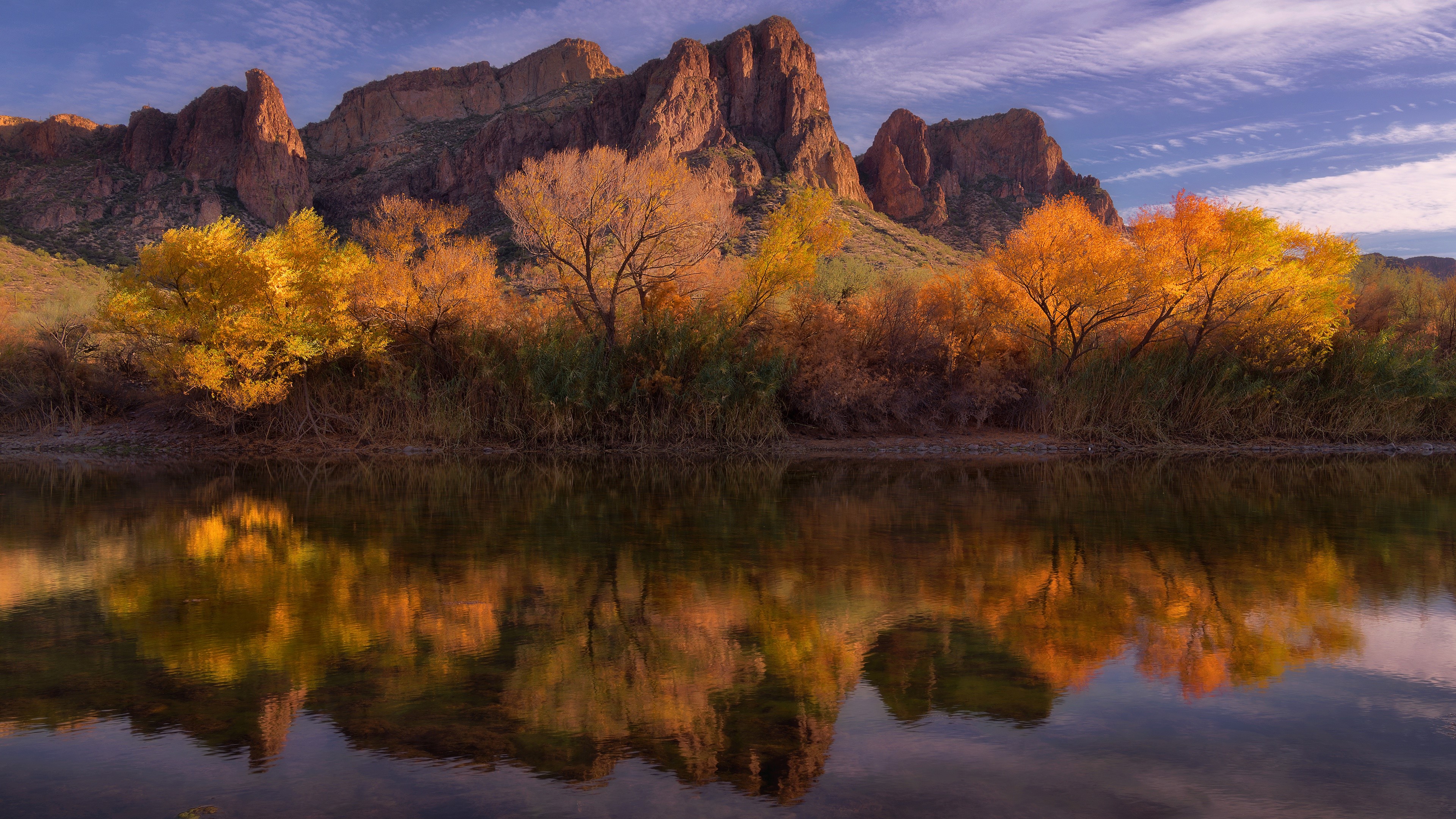 USA, Arizona, nature, rock, landscape, fall, mountains, reflection, HD Wallpaper