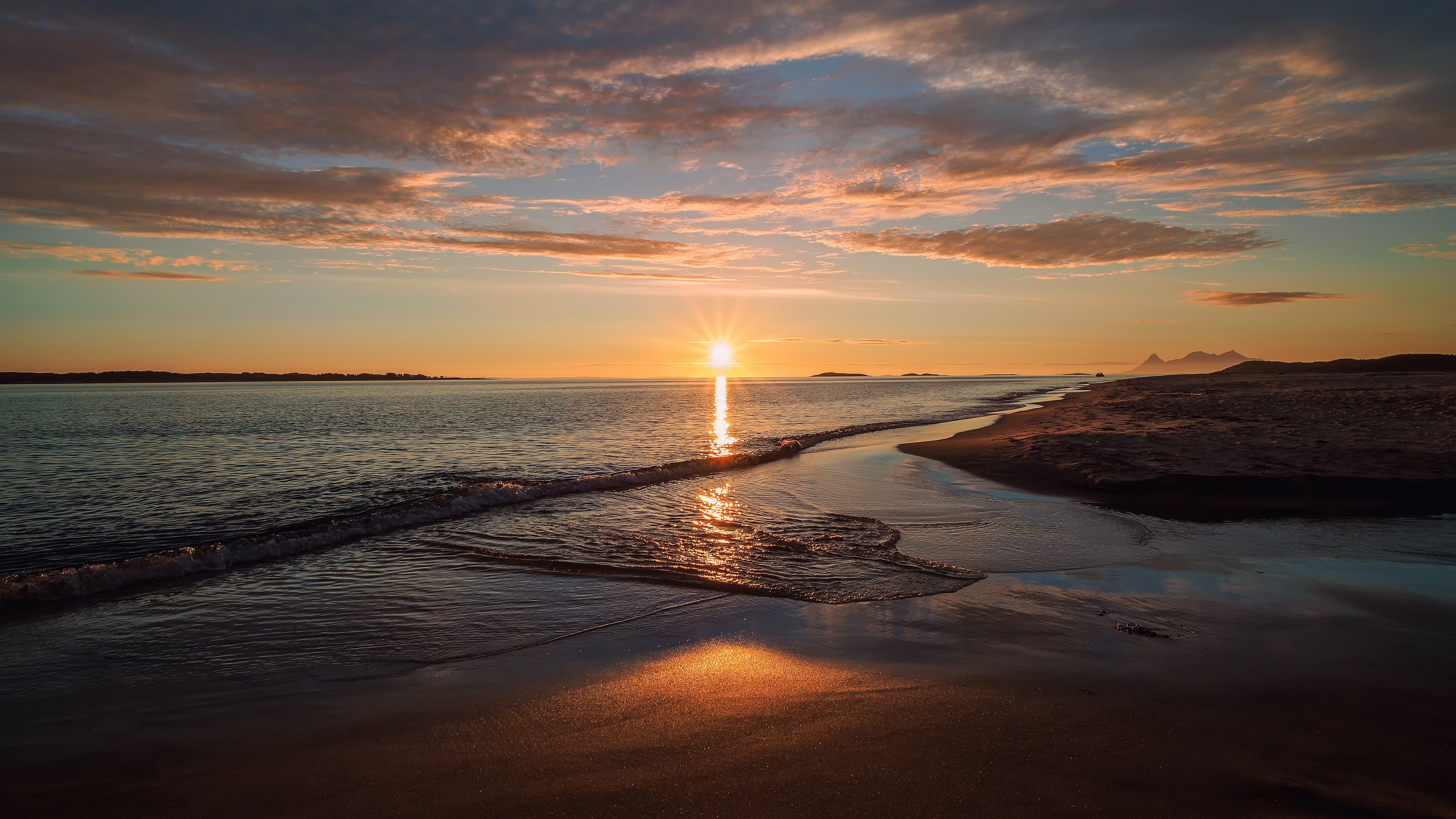 sky, horizon, sea, nature, dark, sunset, HD Wallpaper