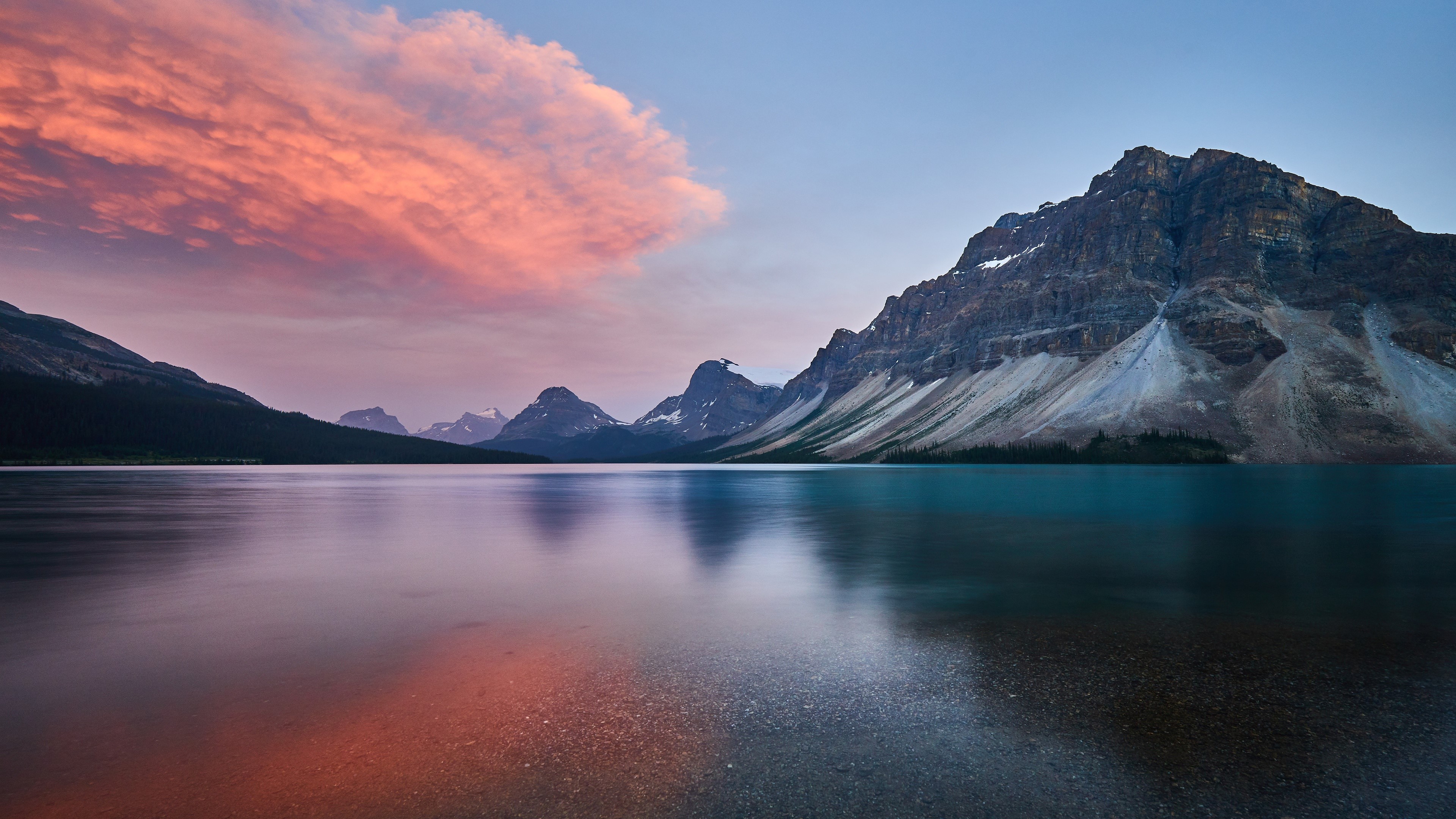 mountains, nature, sky, water, reflection, clouds, HD Wallpaper
