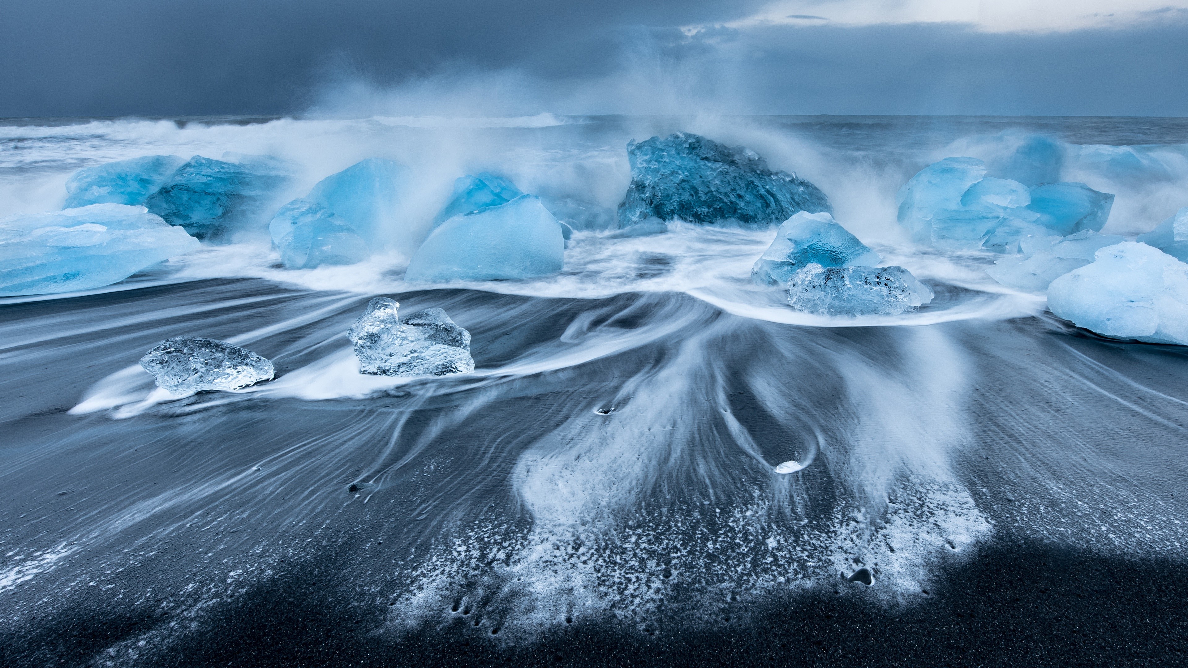 ice, nature, sea, blue, HD Wallpaper