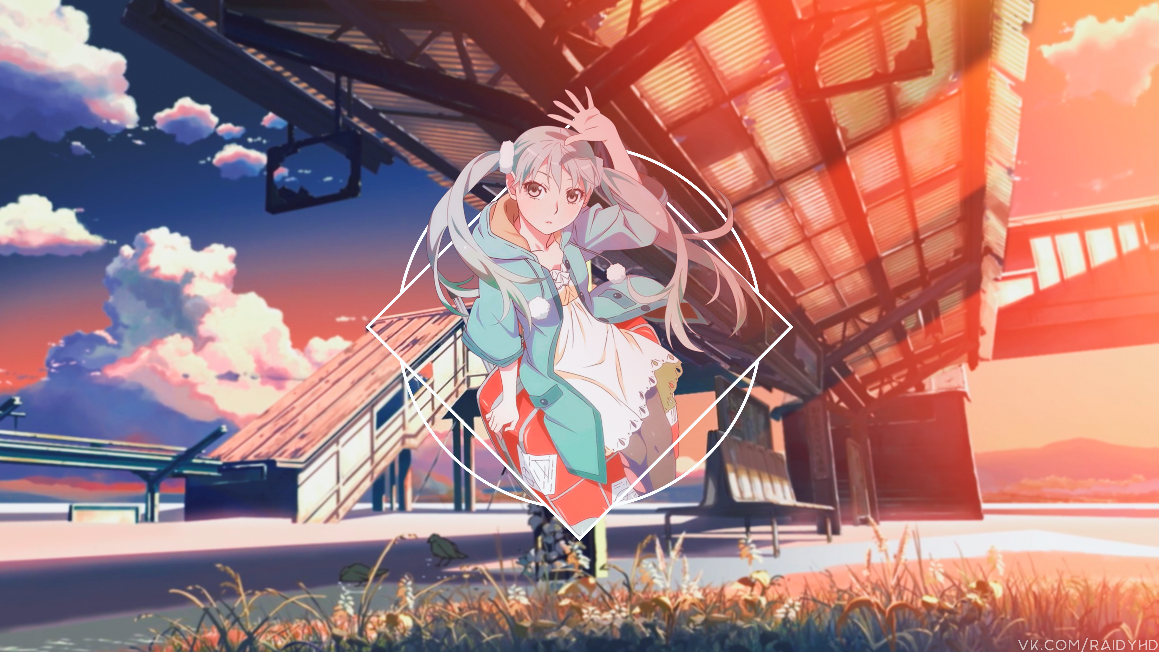 anime, anime girls, picture-in-picture, HD Wallpaper