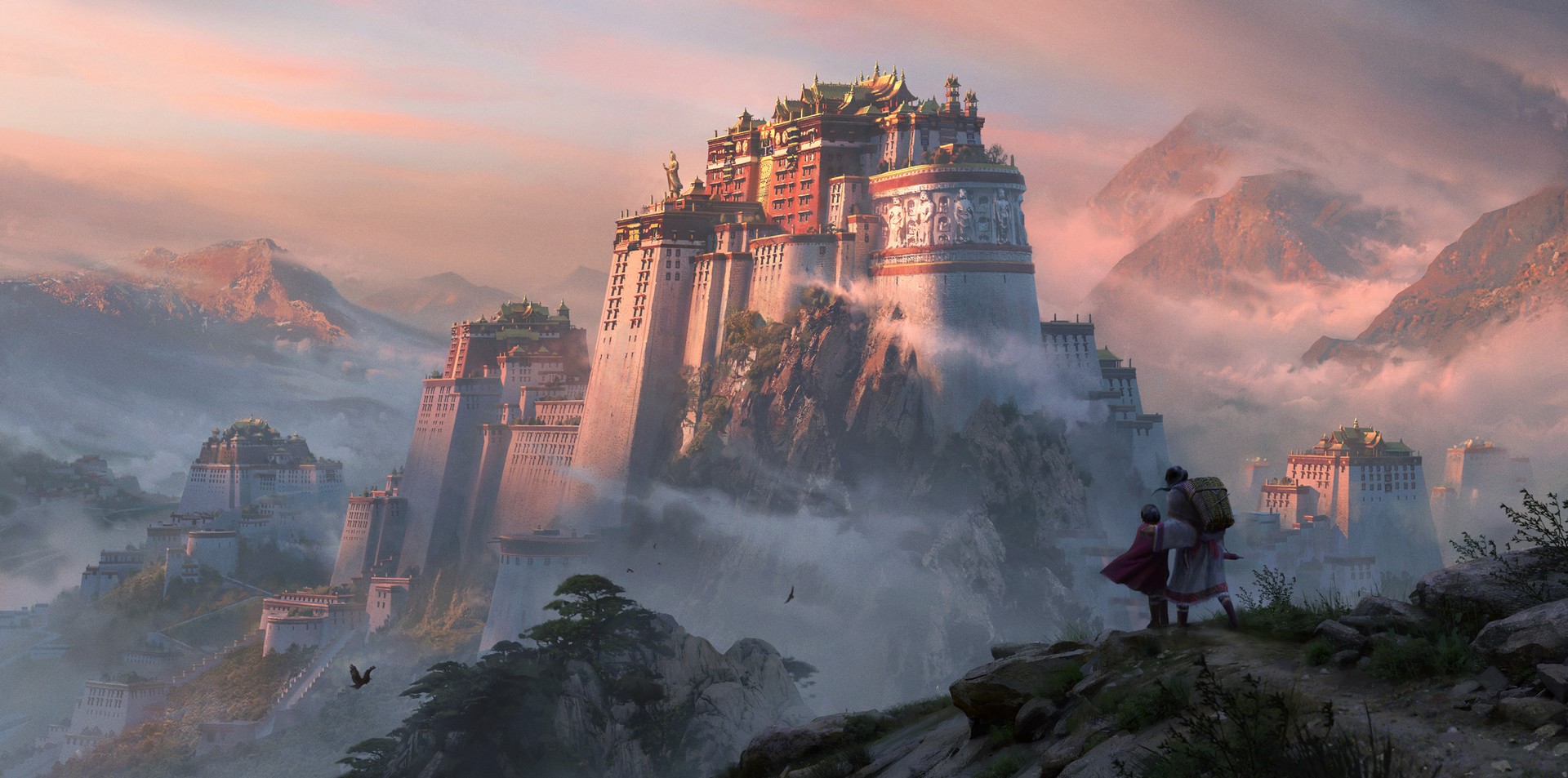 artwork, concept art, architecture, castle, digital, HD Wallpaper
