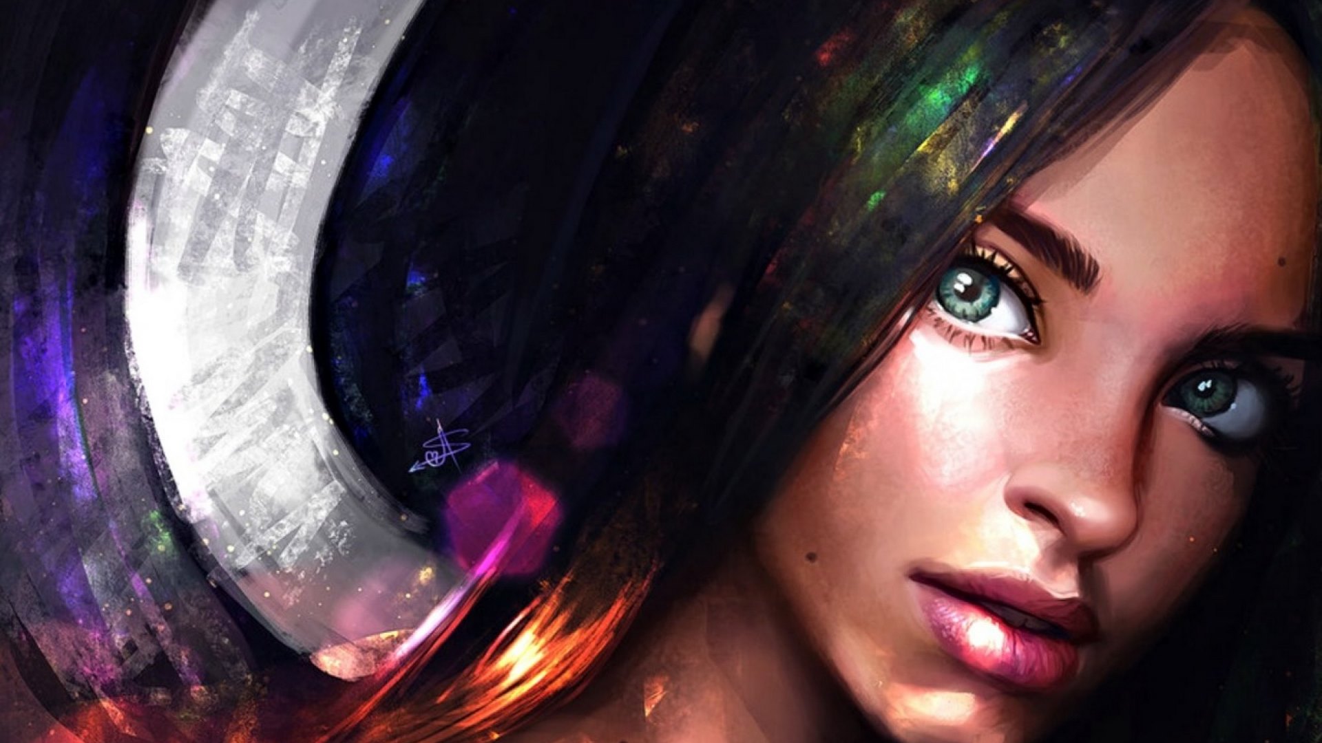 art, fantasy, luminos, ayyasap, girl, face, portrait, woman, HD Wallpaper