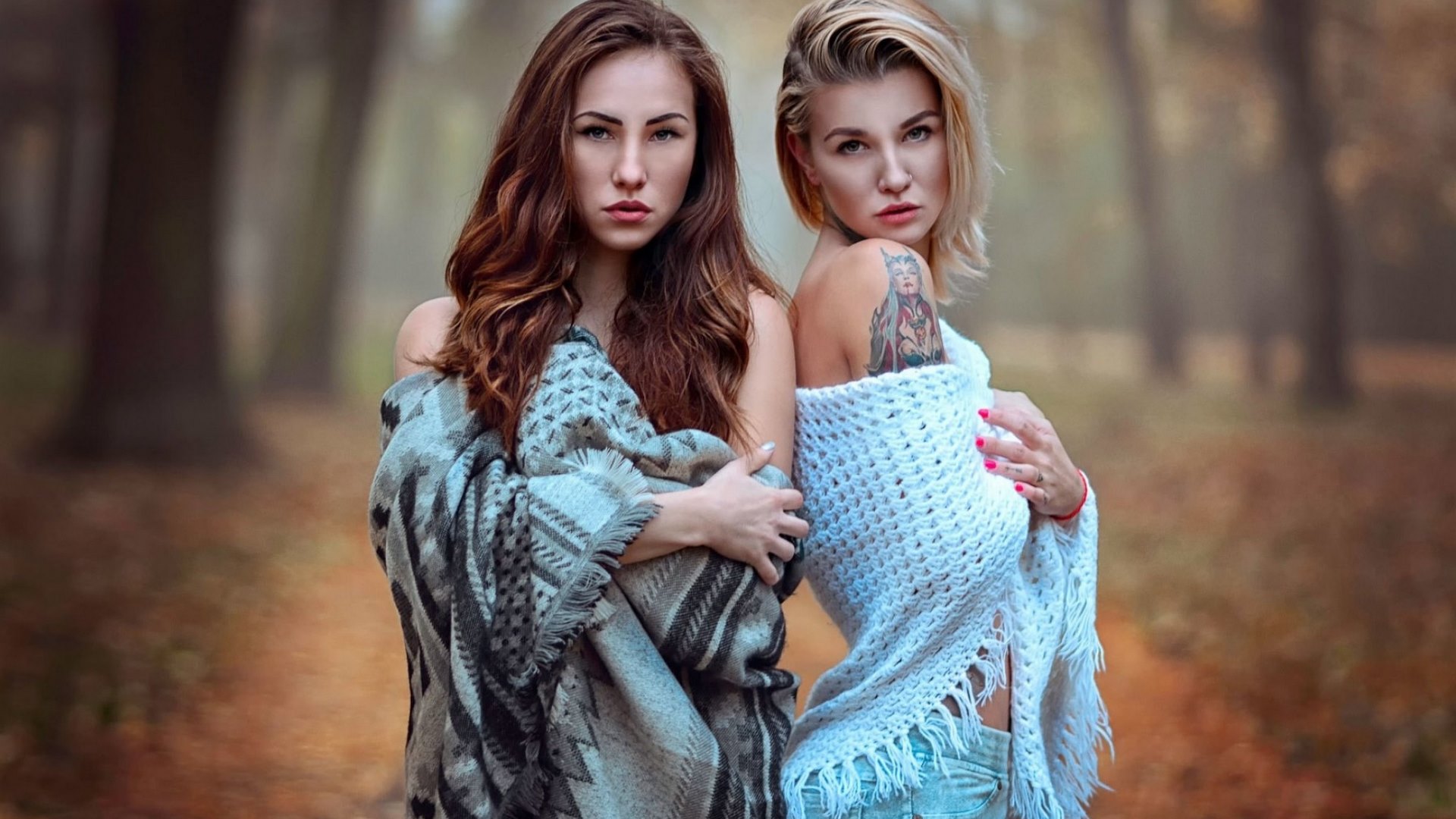 model, beauty, girls, trees, outdoor, HD Wallpaper