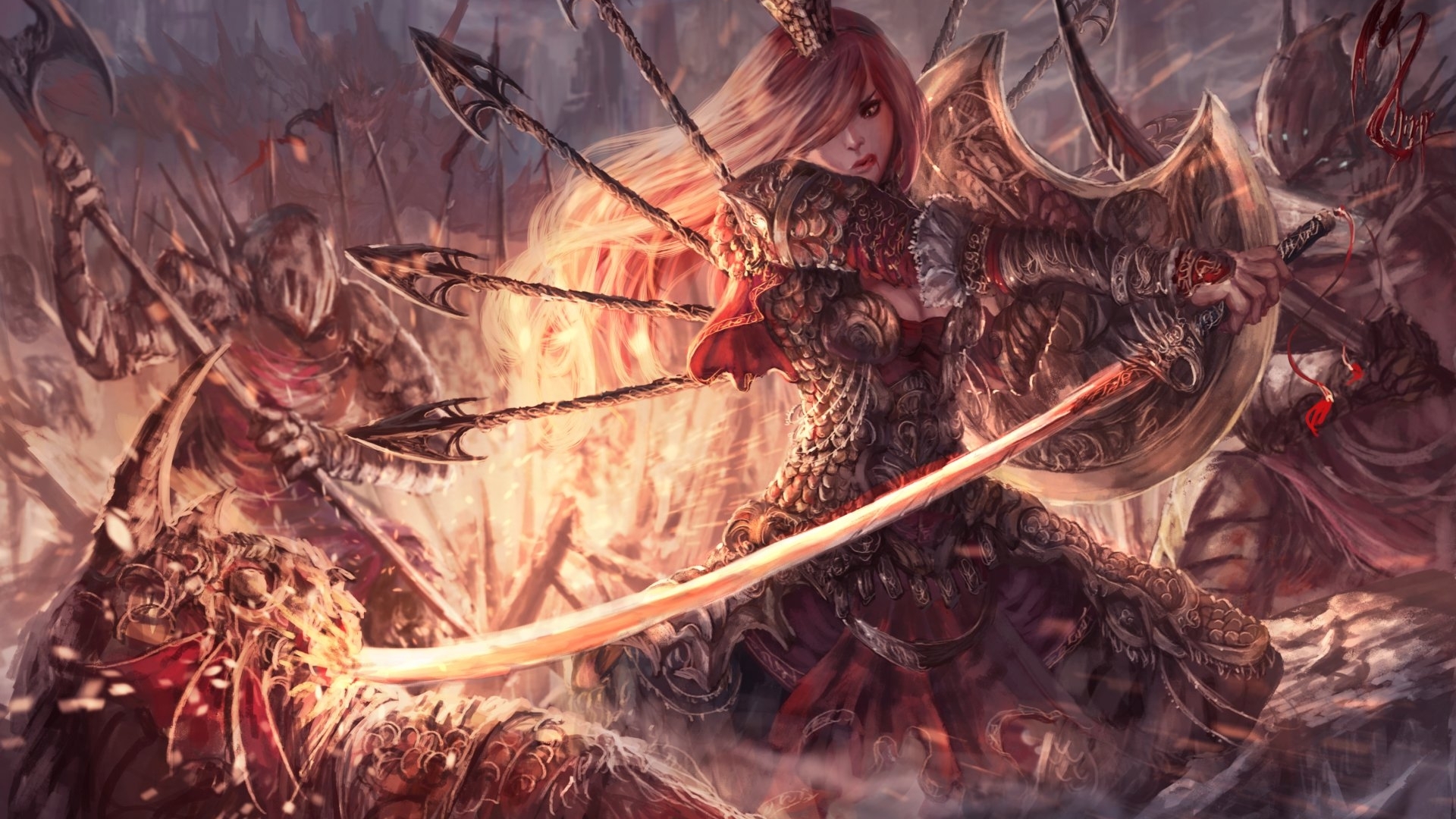 fantasy, warrior, women, girl, cg, HD Wallpaper
