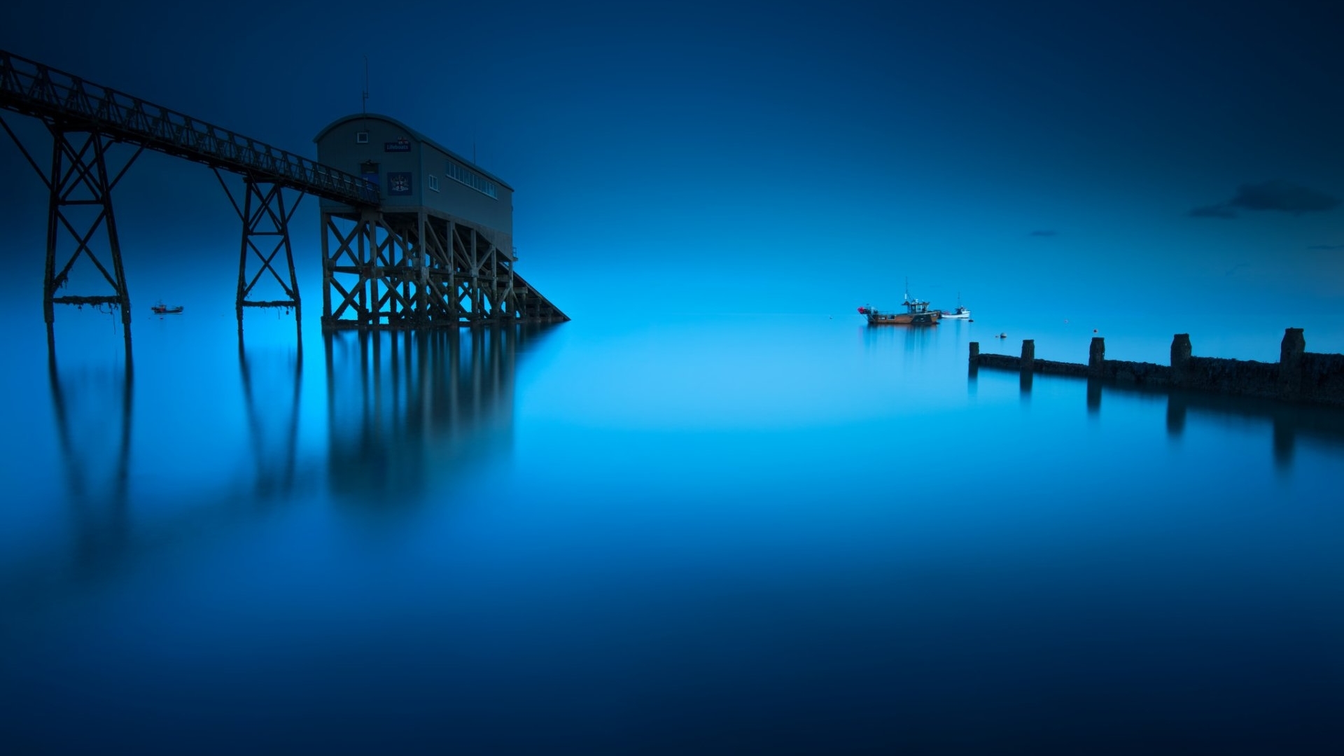 sea, dawn, mornings, oceans, boats, nature, piers, HD Wallpaper