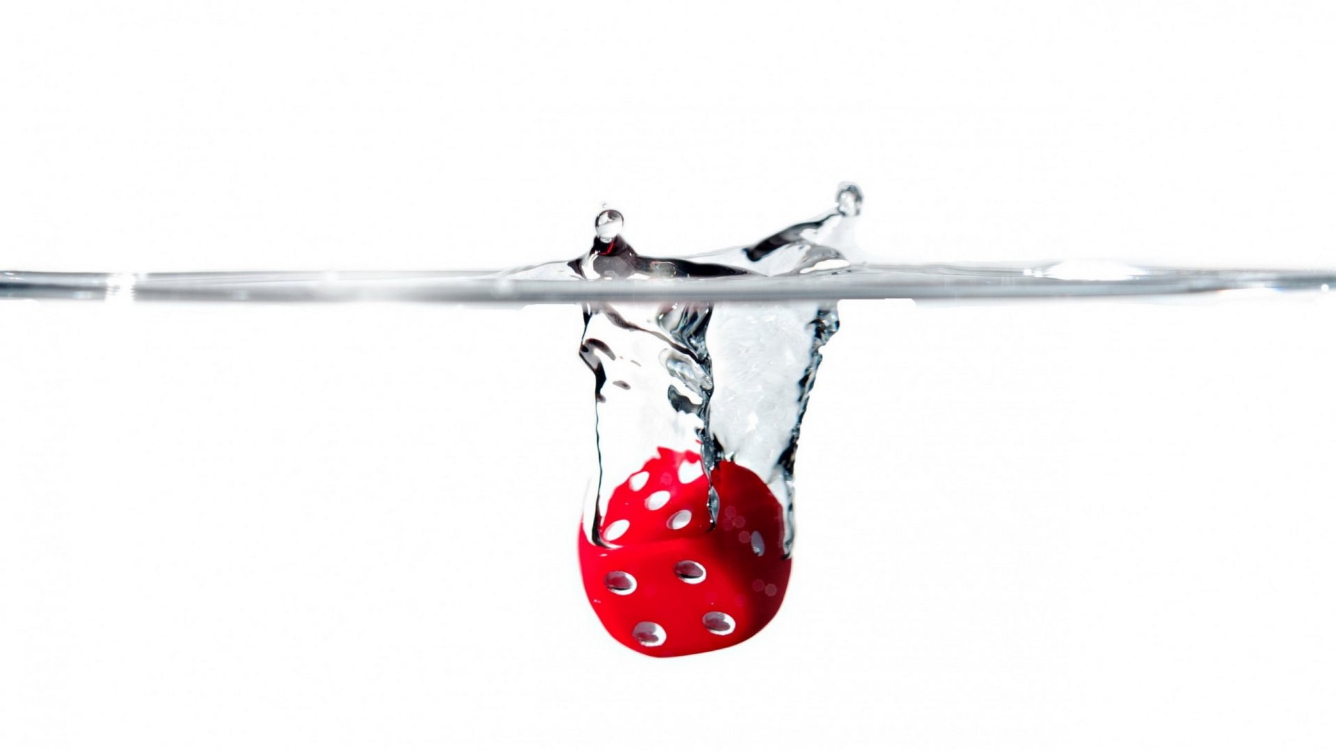 red and white, water, 3d, red cube, abstract, HD Wallpaper