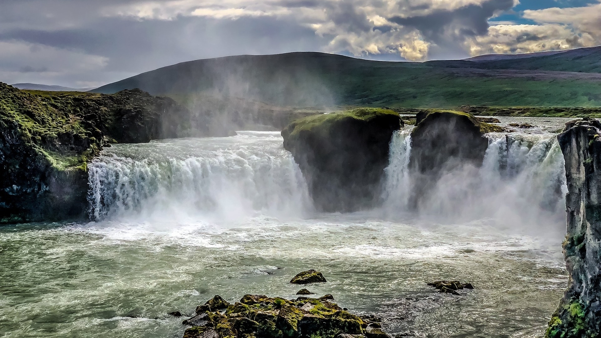 waterfall, nature, landscape, iceland, river, HD Wallpaper