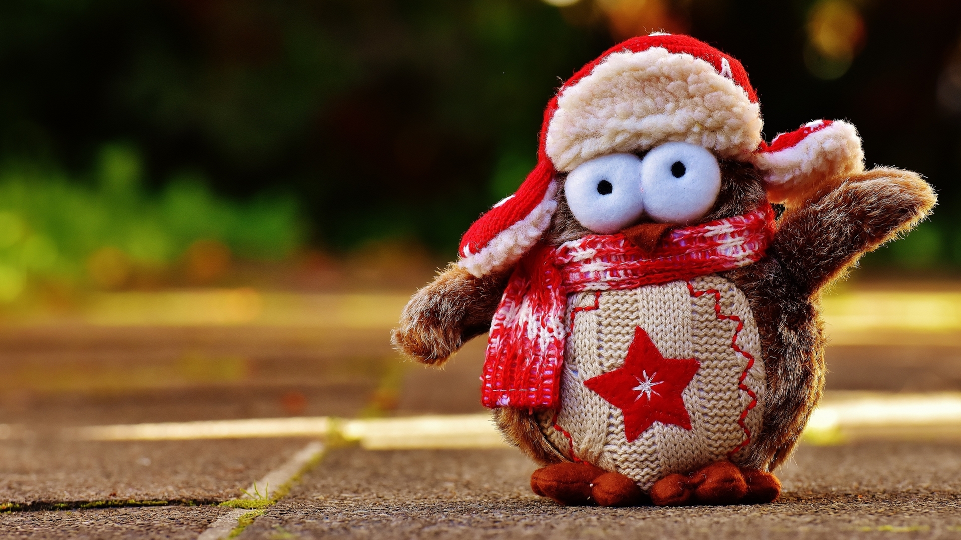 red, owl, craciun, christmas, winter, cute, bufnita, white, figurine, HD Wallpaper