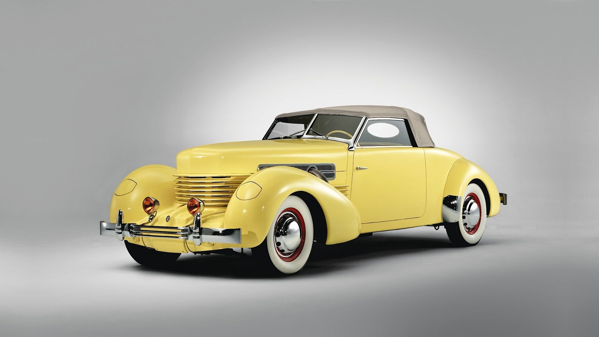retro, car, grey, yellow, vintage, HD Wallpaper