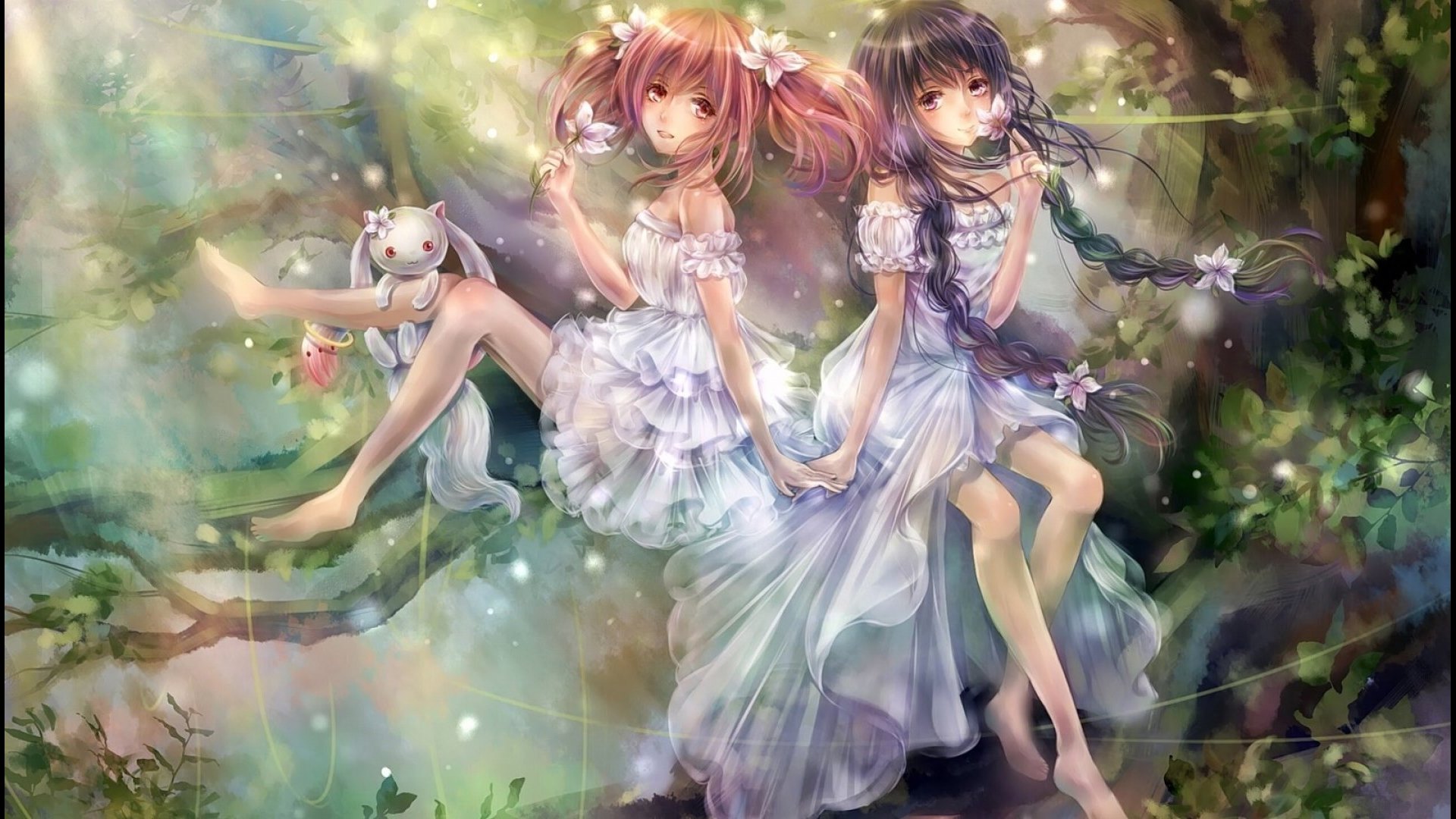 beauty, sparks, girls, anime, HD Wallpaper