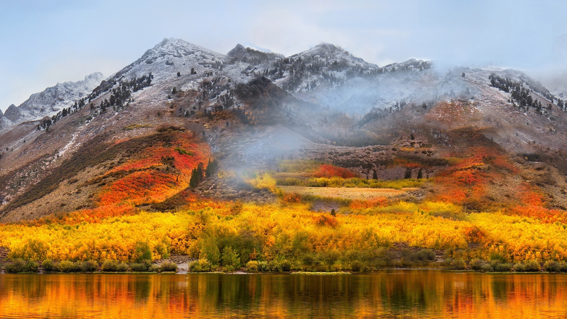 mountain, lake, forest, cloud, HD Wallpaper