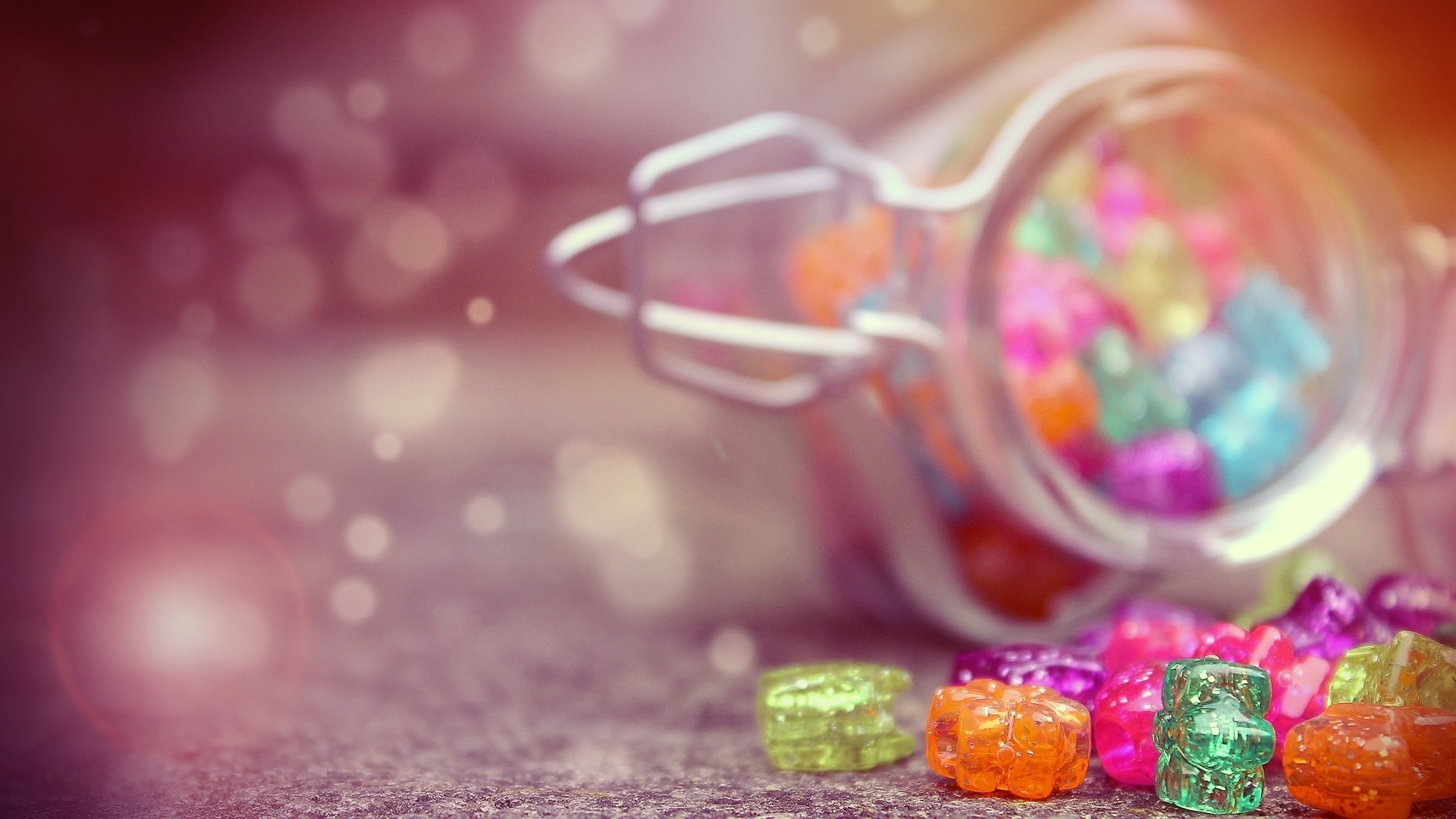 glass, colorful, sweets, jar, pink, HD Wallpaper