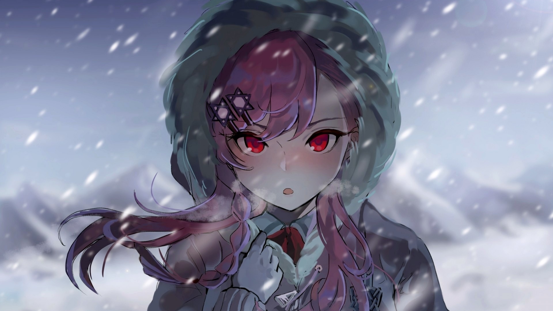 girl, abstract, snow, fantasy, winter, HD Wallpaper
