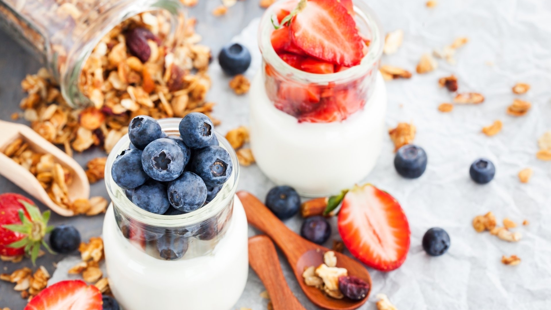 berry, yogurt, food, cream, HD Wallpaper
