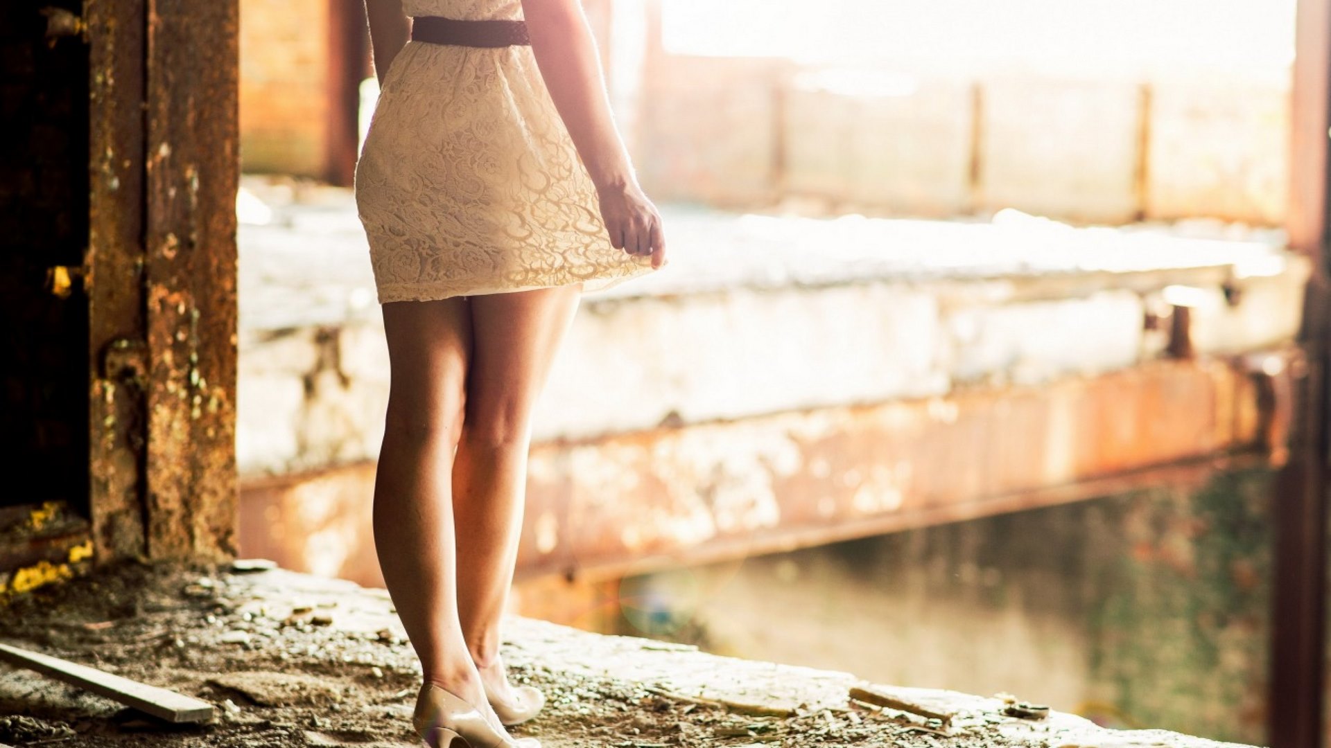 standing, model, girl, door, HD Wallpaper