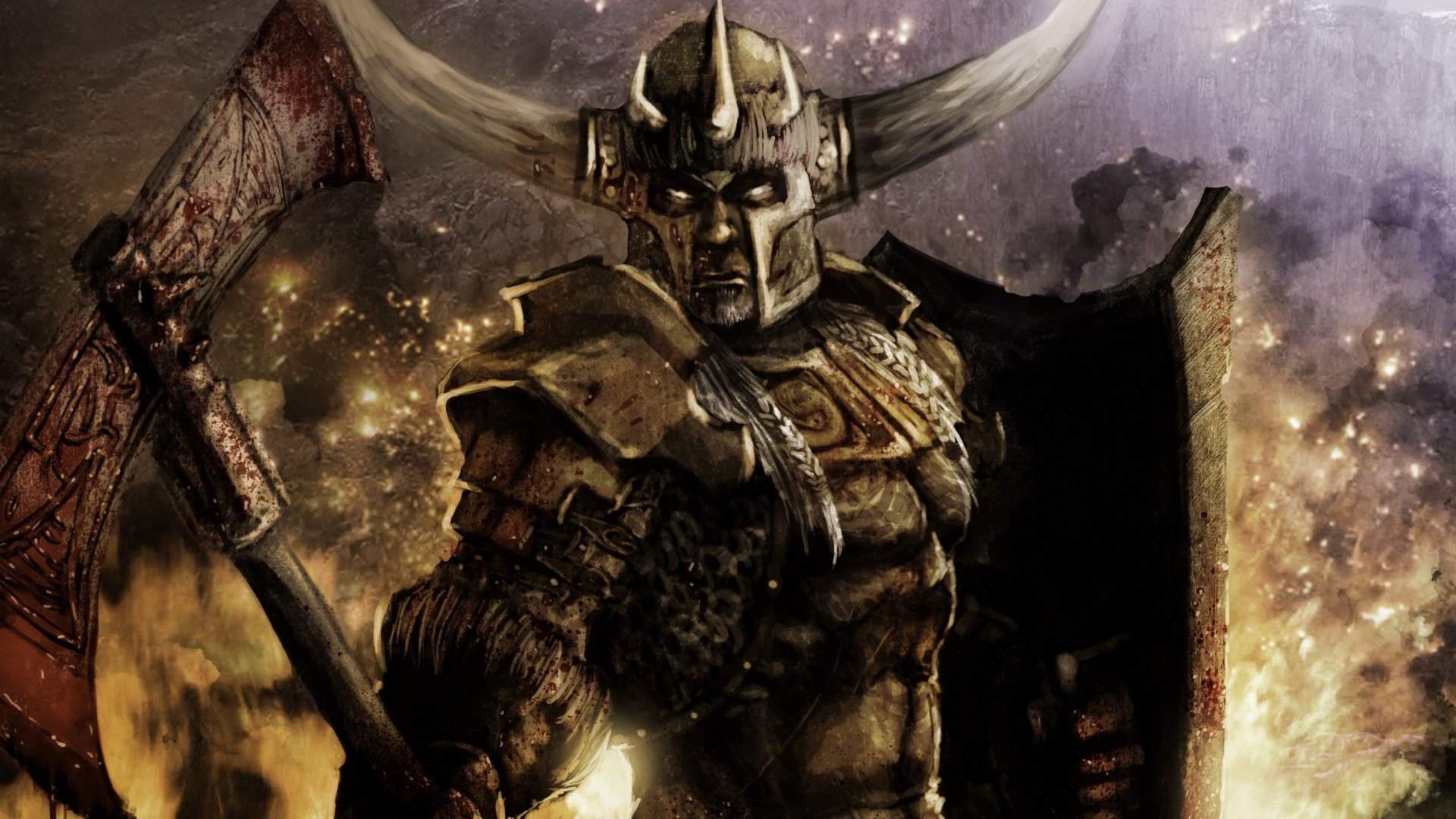 warrior, celtic, axe, shield, HD Wallpaper