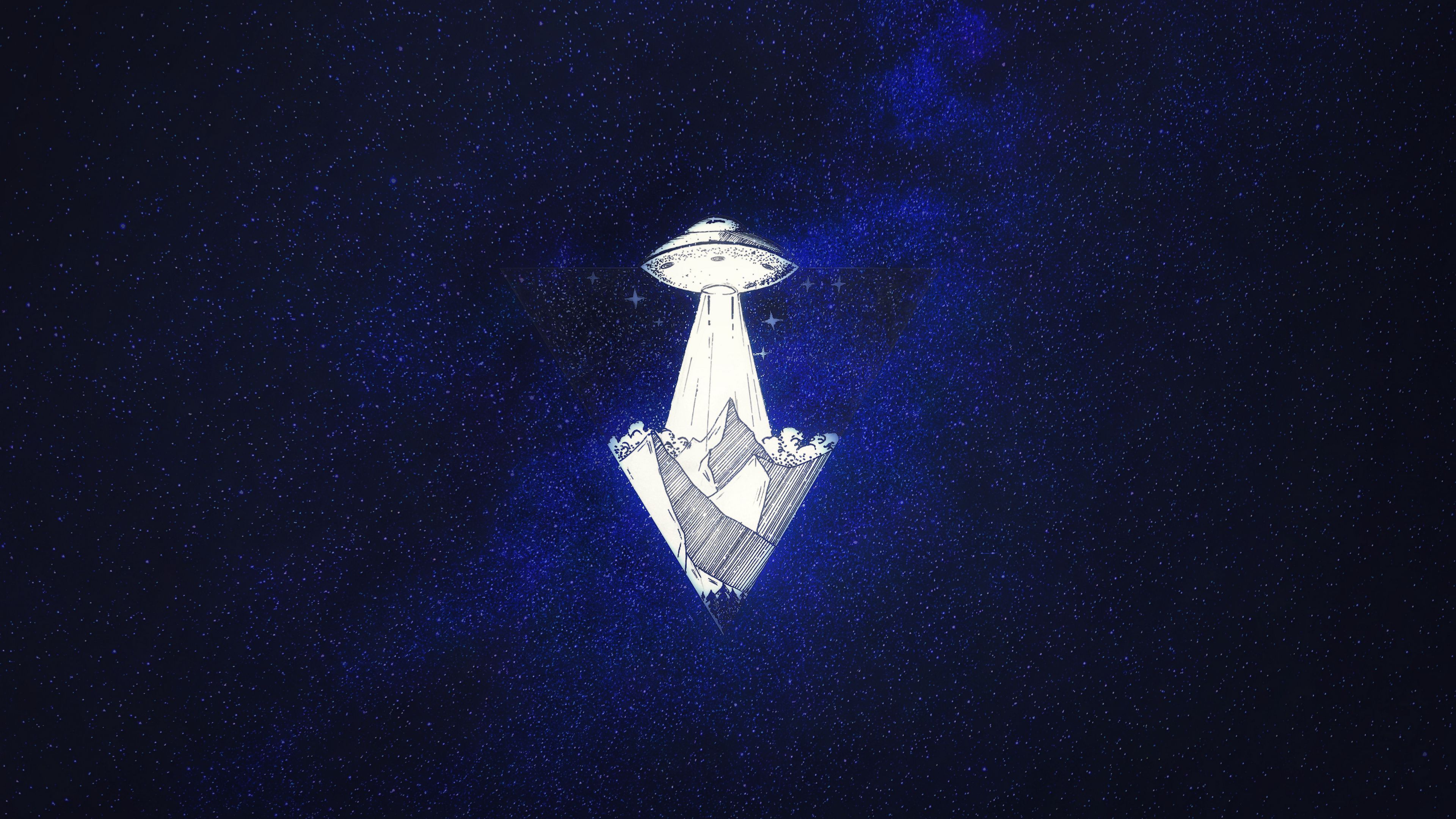 space ship, starry sky, space, art, 4k, HD Wallpaper