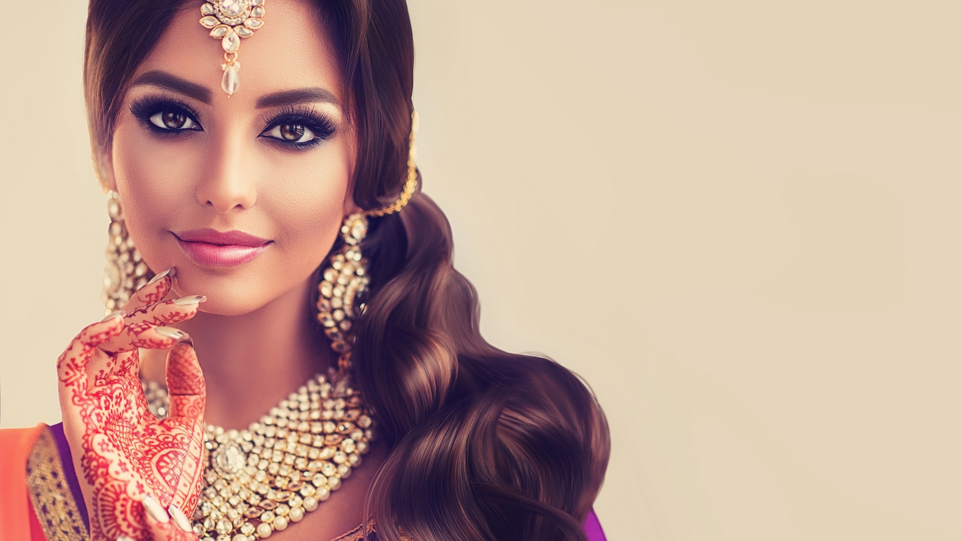 model, tattoo, henna, decoration, indian, HD Wallpaper