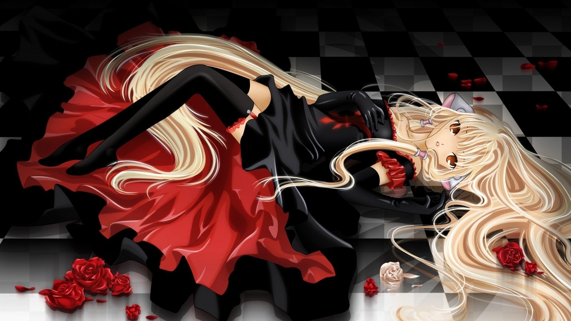art, anime girl, lay, anime, HD Wallpaper