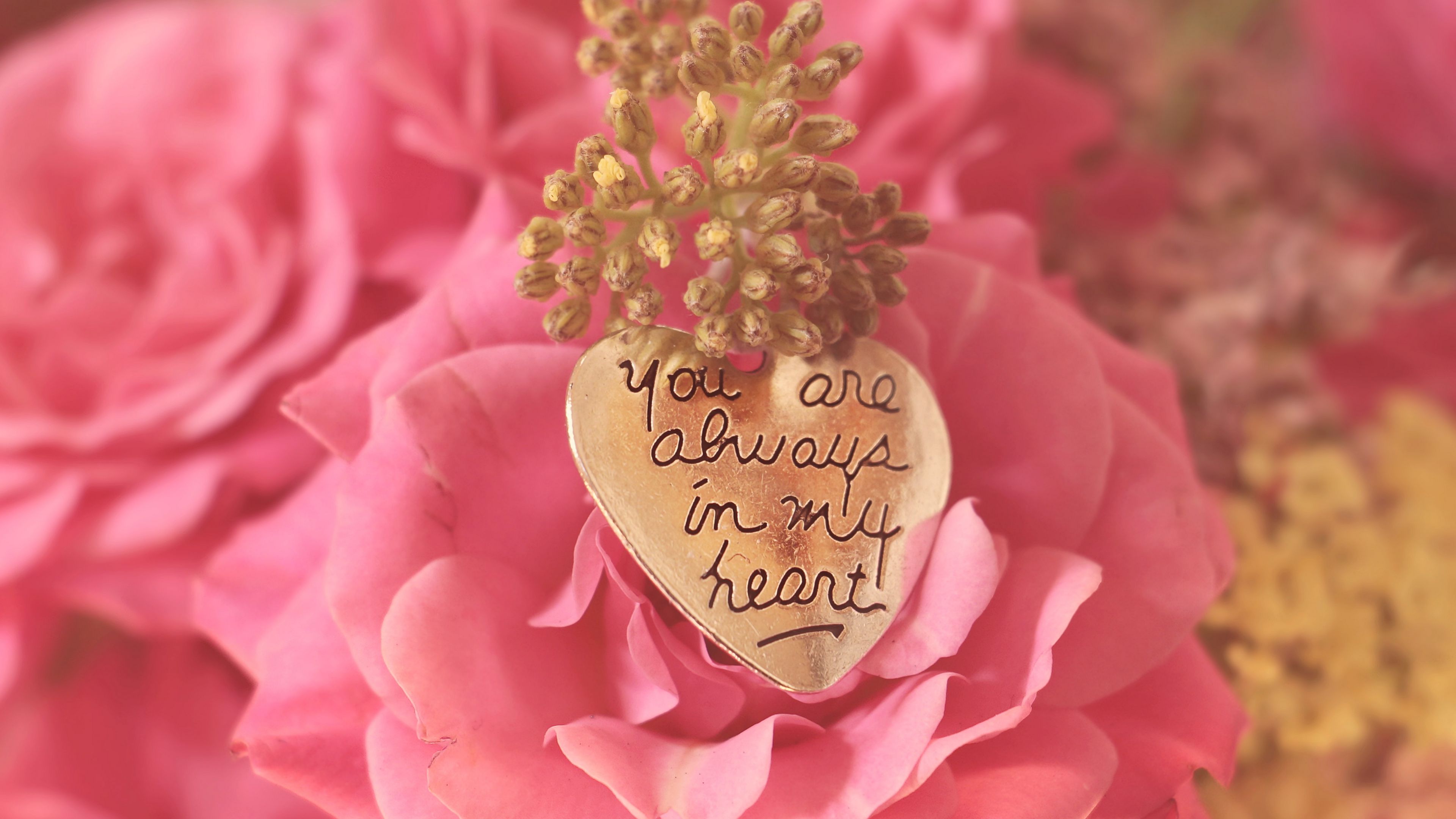 heart, pendant, love, inscription, confession, romance, 4k, HD Wallpaper